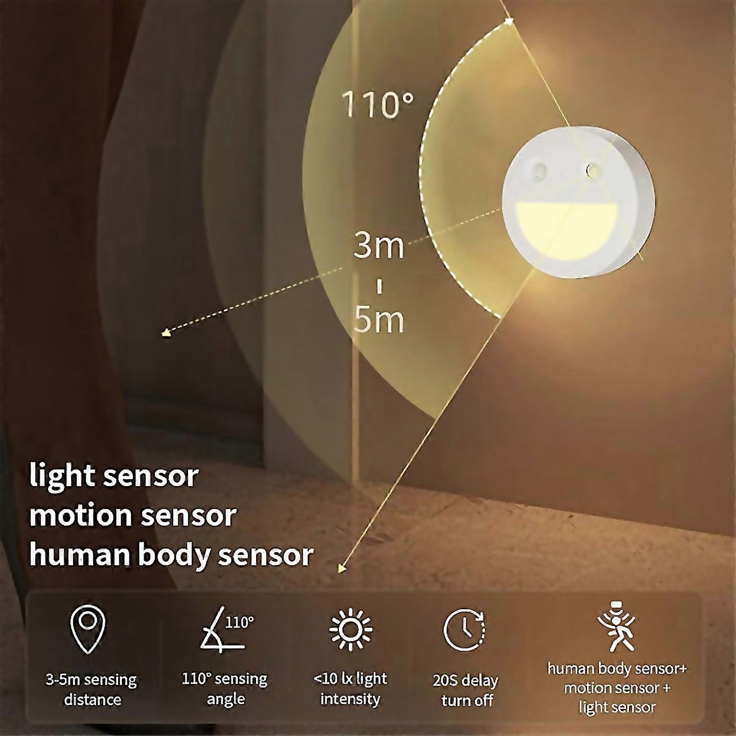 4pcs Sensor Led Night Light  Cabinet Staircase Led Closet Lightb