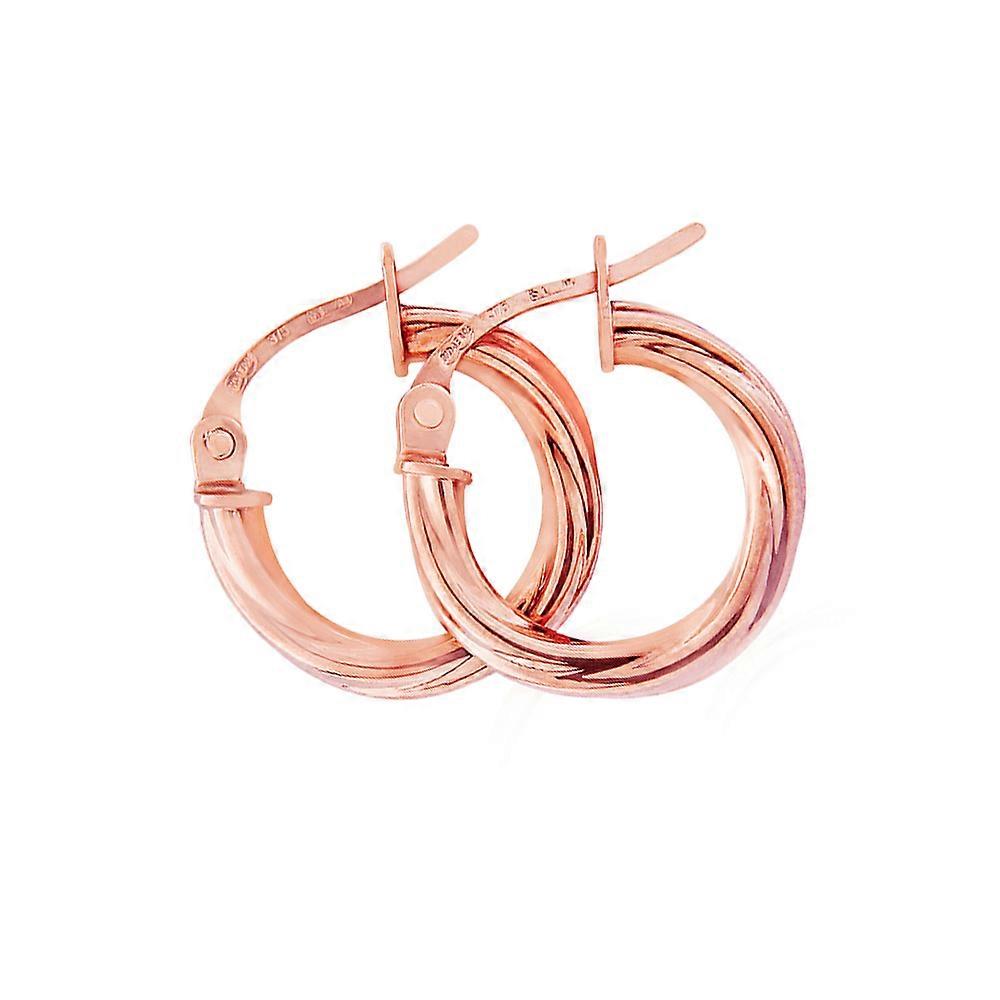 Jewelco London 9K 玫瑰金扭圈式耳环