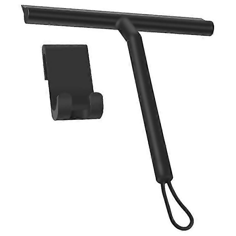 For Silicone Shower Squeegee With Hook Lanyard Window Glass Scraper Mirror Screen Wiper Multi Black