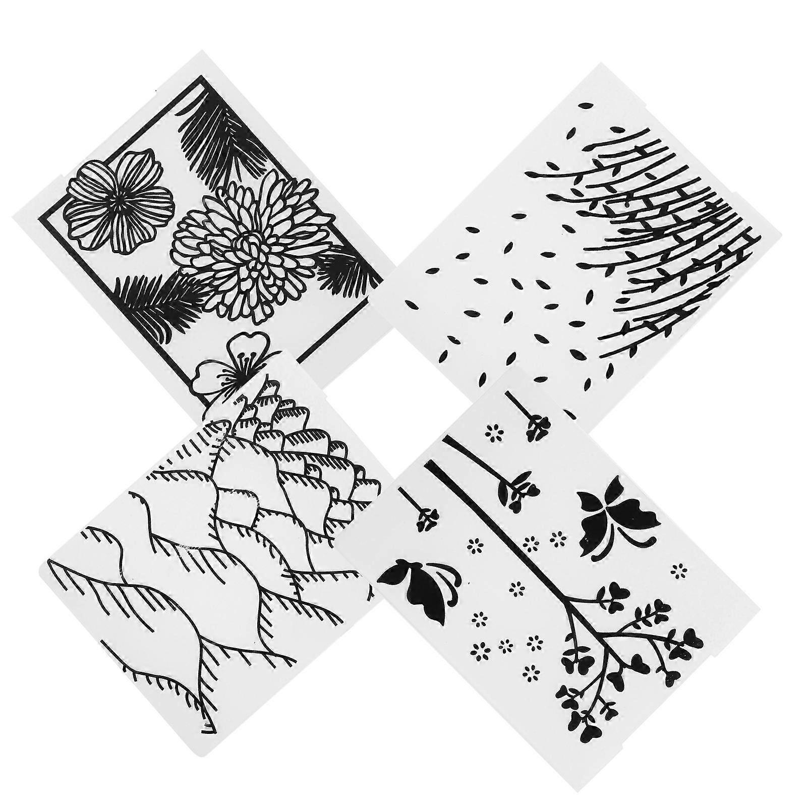 Theme Embossing Folders Plastic Template Mold Assorted Color Diy Craft Enthusiasts Weddings 14.70X10.50X0.30CM Card Making 4Pcs