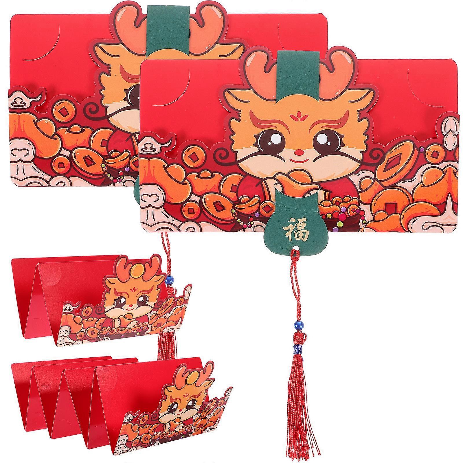 Paper Red Envelopes Chinese for Decor Use 4Pcs Money Card Set