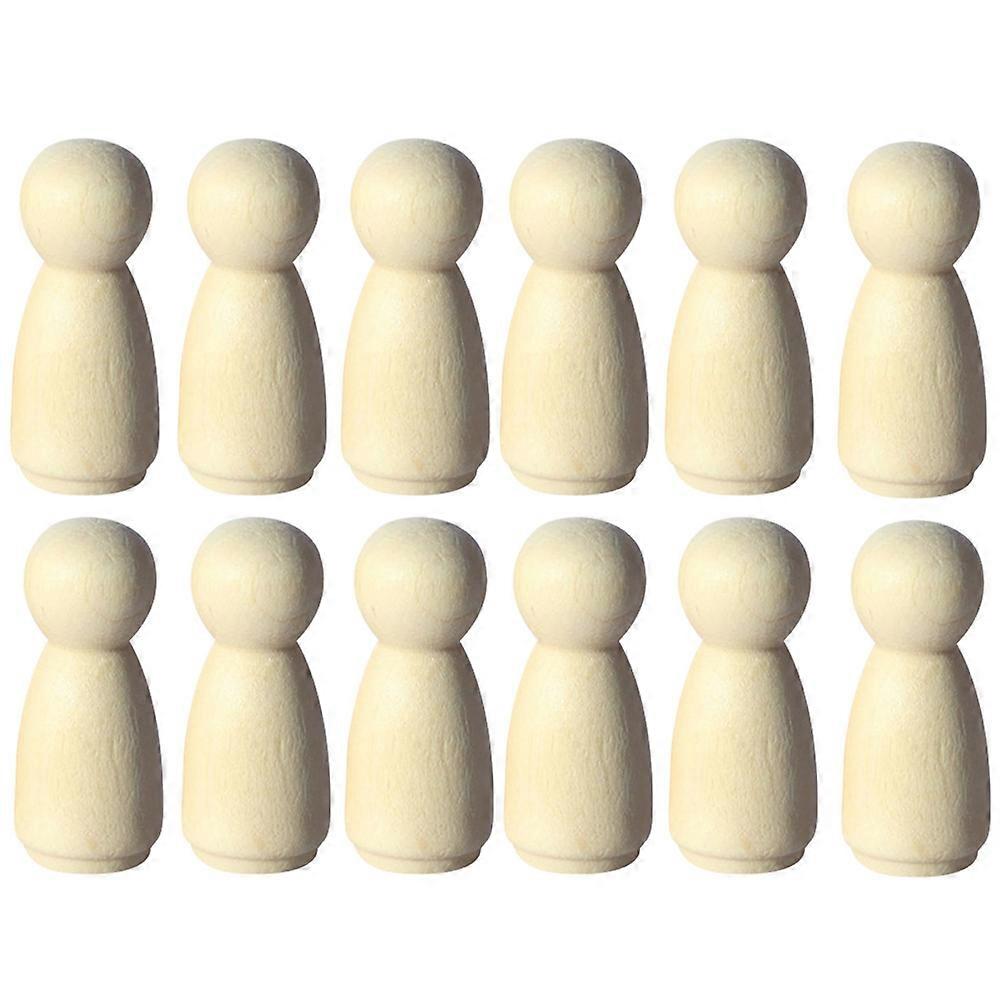 Miniatures Wood Crafts Model Accessories Craft Projects Khaki Handmade Decorative 12Pcs
