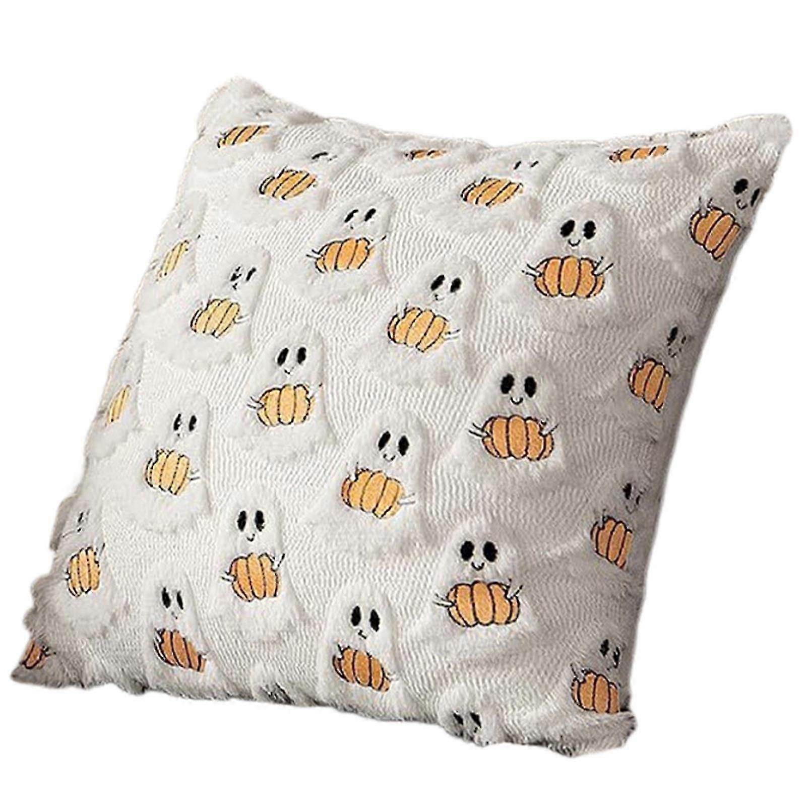 For Halloween Pumpkins Ghosts Pillow Covers Embroidered Decorative Throw Pillow Case for Fall Holiday Home Decor