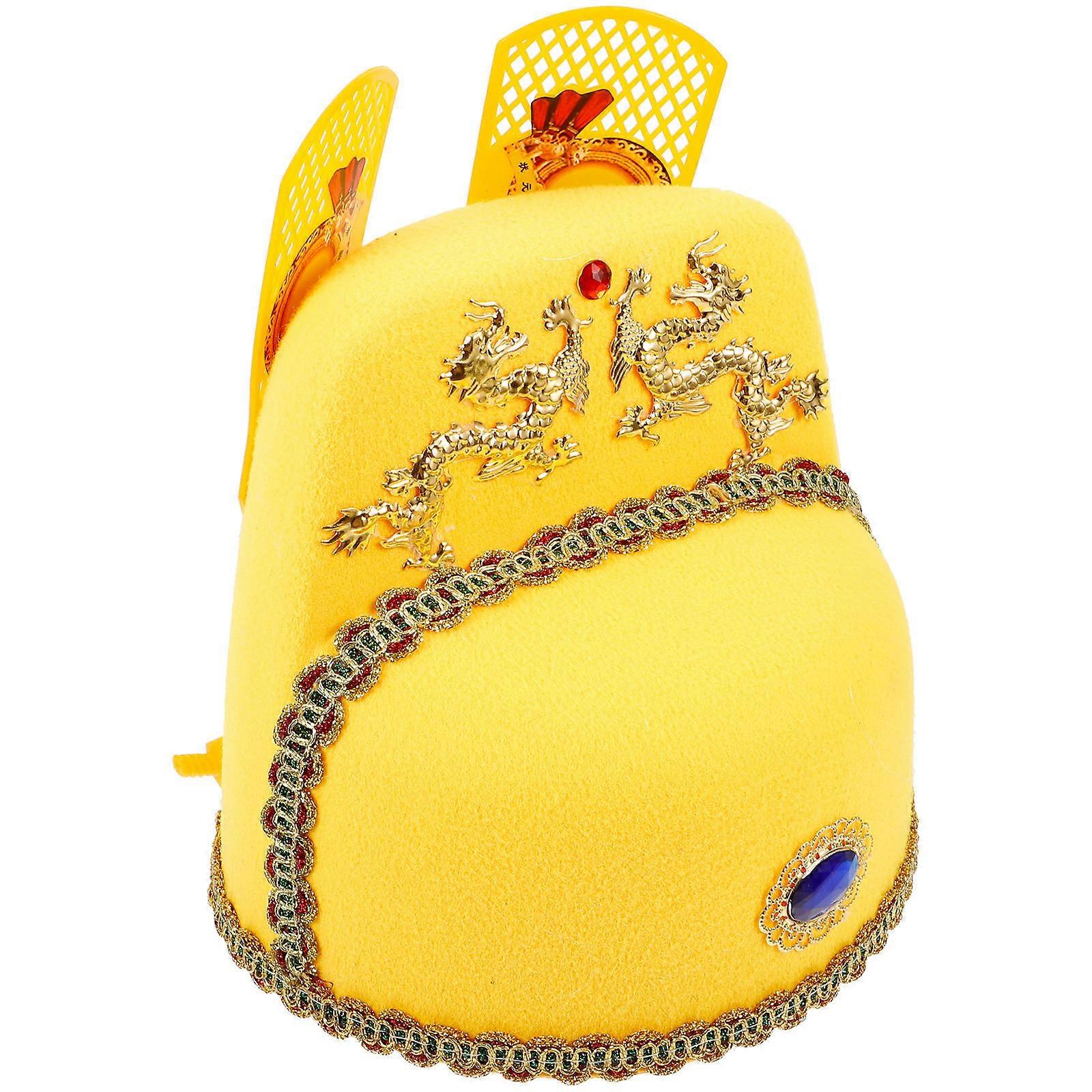 Chinese Emperor Cosplay Hat for Party 2Pcs Assorted Color Plastic Hats