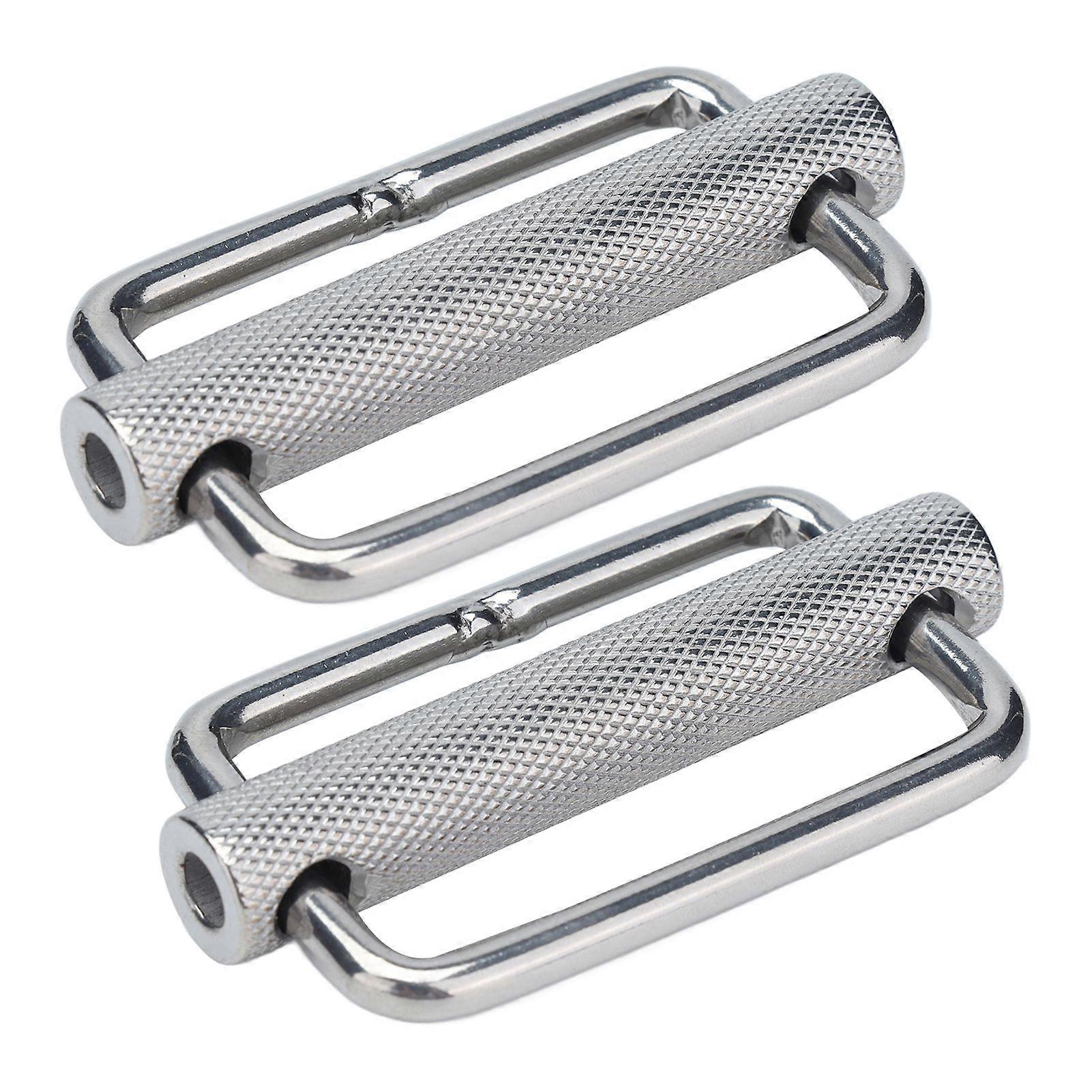 2Pcs Slide Buckle Knurled Roller Strap Adjuster Stainless Steel Hardware Set Kit for Belt