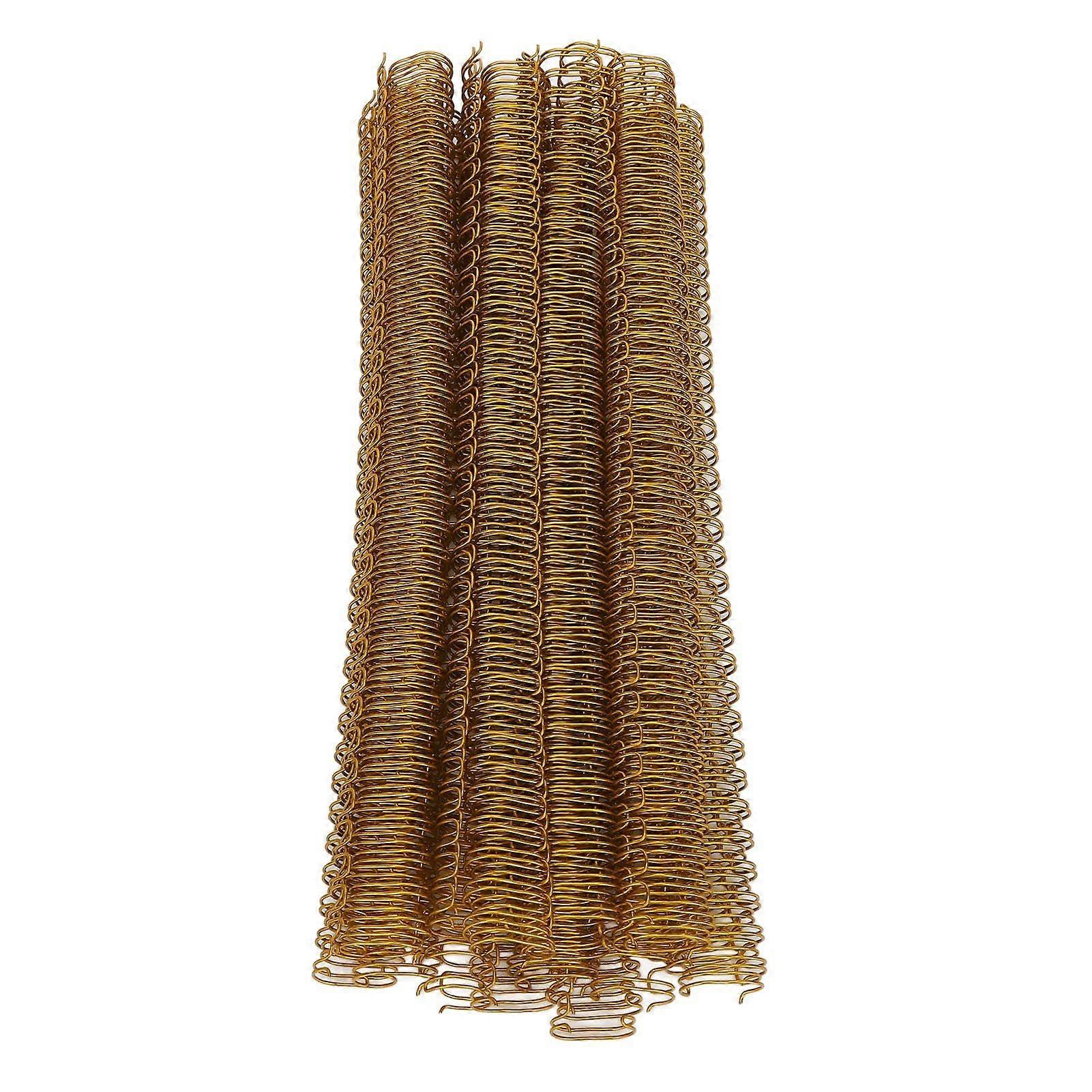100PCS Spiral Binding Coils 34 Loops 3:1 Pitch A4 Paper Double Wire Binding Spines 120 Sheets Capacity 14.3mm Diameter Gold