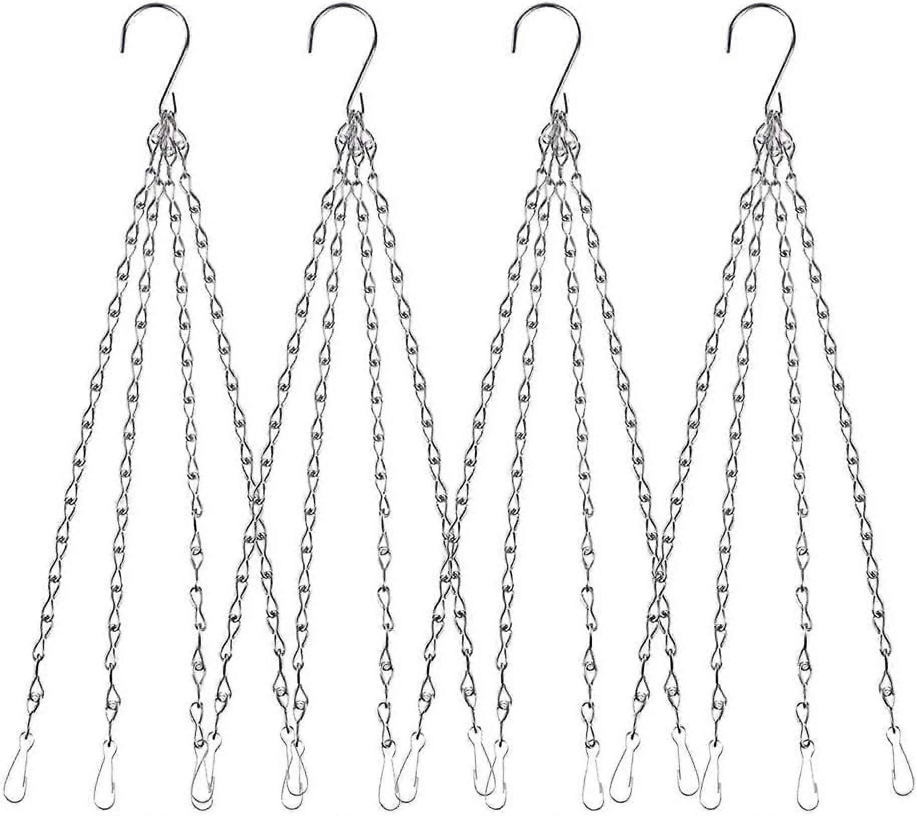4Pack Hanging Chain with Hooks Flower Pot Chain Replacement Plant Hangers for Bird Feeders, Planters and Lanterns