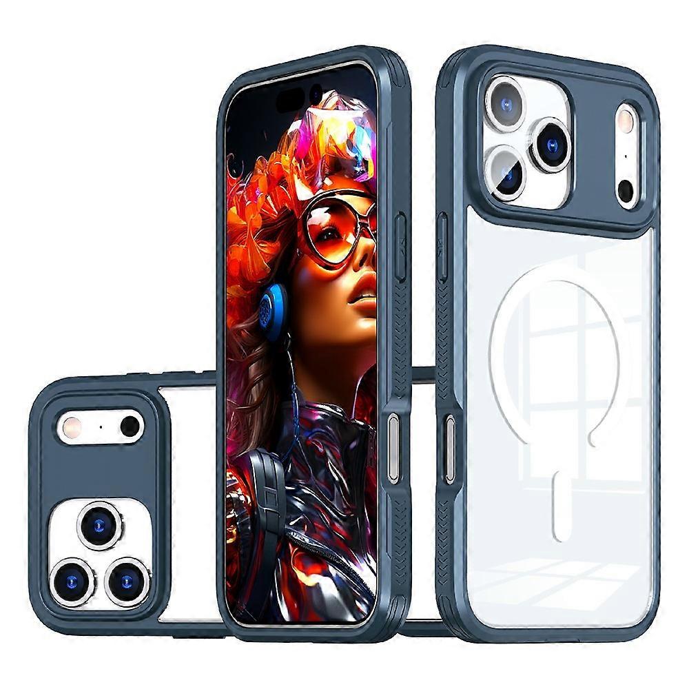 Compatible For iPhone 17 Pro Case Compatible with MagSafe TPU PC Clear Phone Back Cover