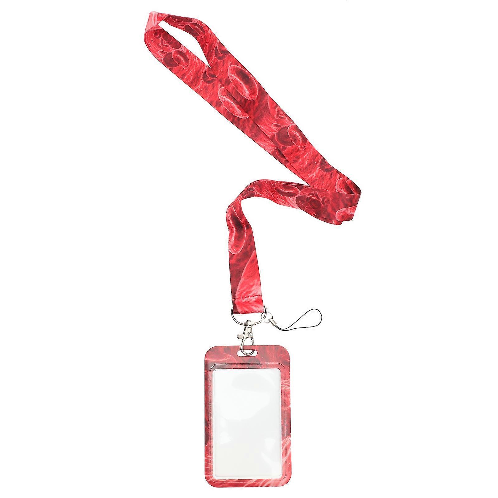 4Pcs Bloody Pattern Lanyard Id Holder with Badge for Halloween Use