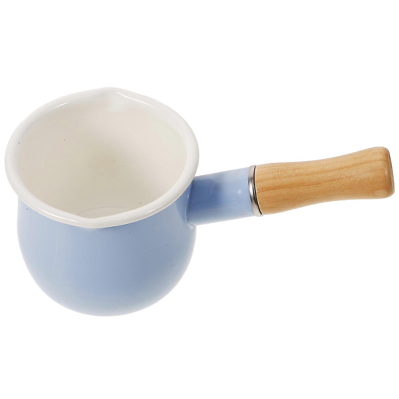 Enamel Milk Pot Multi-Function Saucepan for Cooking 4Pcs Kitchen Grey Pot