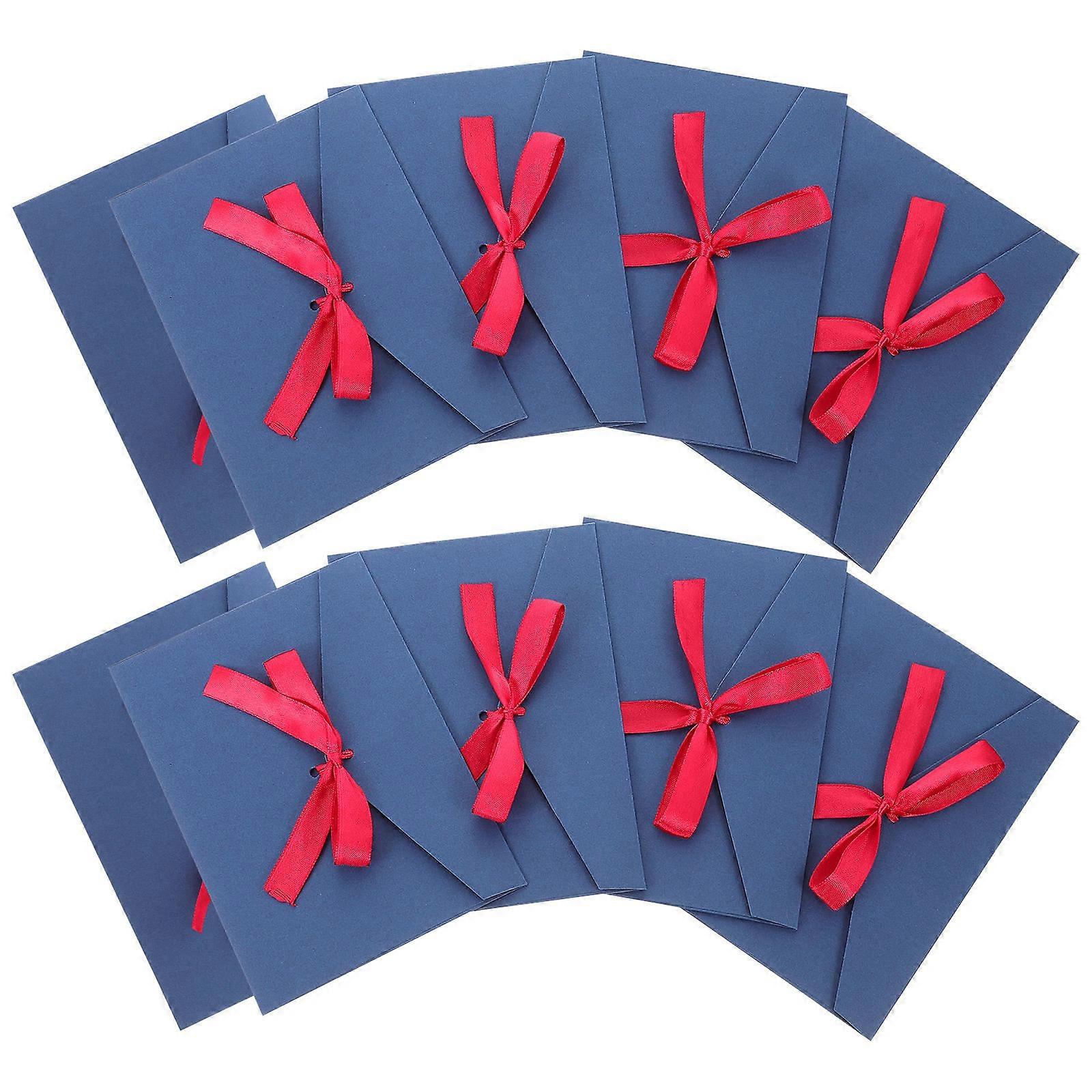 Blue Thickened Bow-Tie Envelope for Invitation Cards 10Pcs Postcard