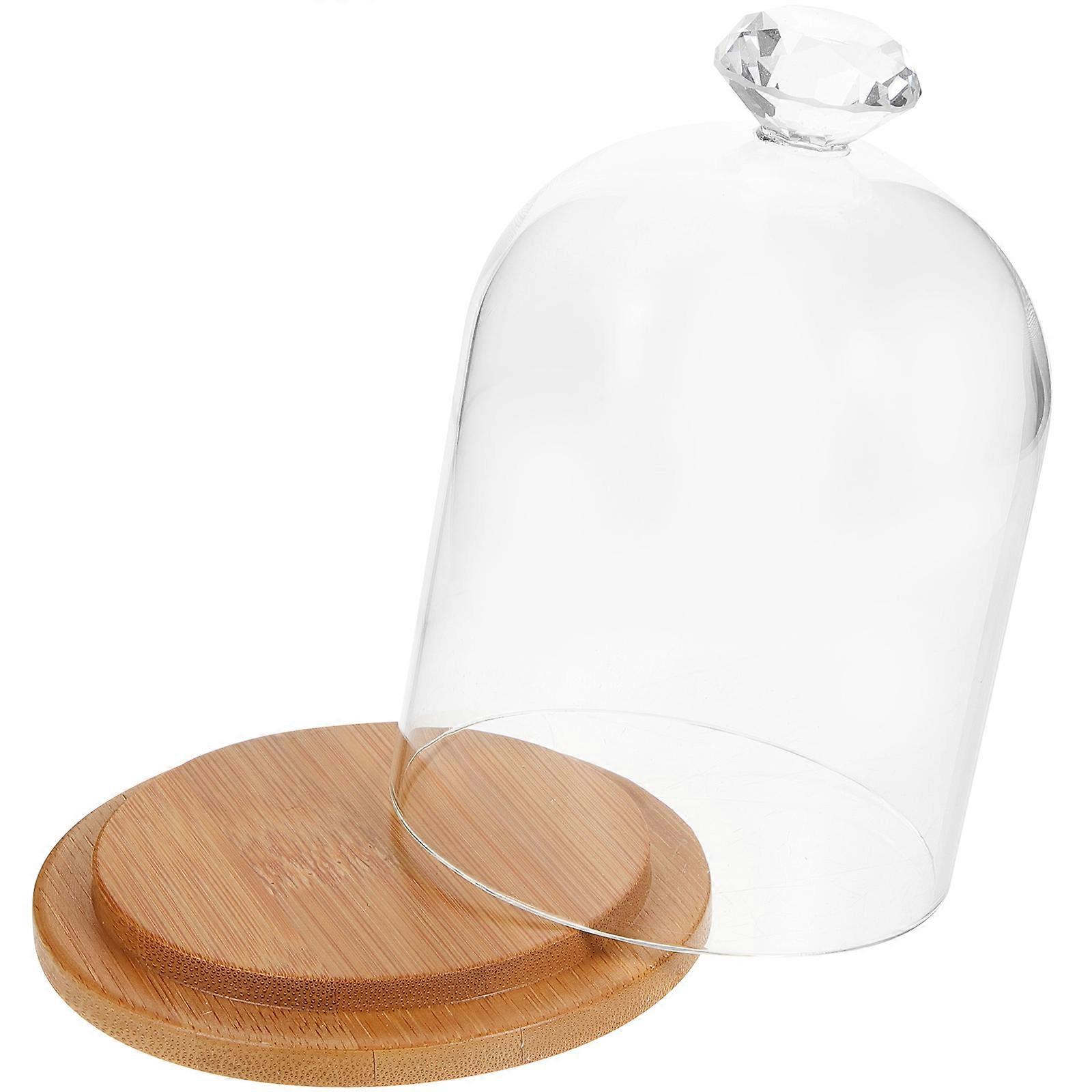 Glass Display Dome Model Keepsake Display Holder Table Decorative Case Doll Storage Dome with Base 1Pcs