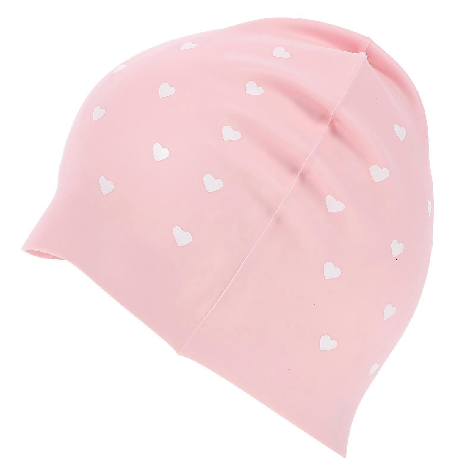 Silicone Swimming Hat Waterproof Heart Pattern for Swimming Use