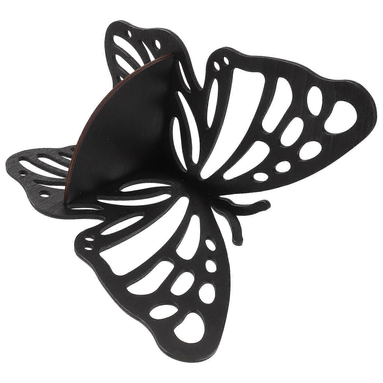 Wooden Wall Shelf Butterfly Corner Shelf for 2Pcs Crystal Display