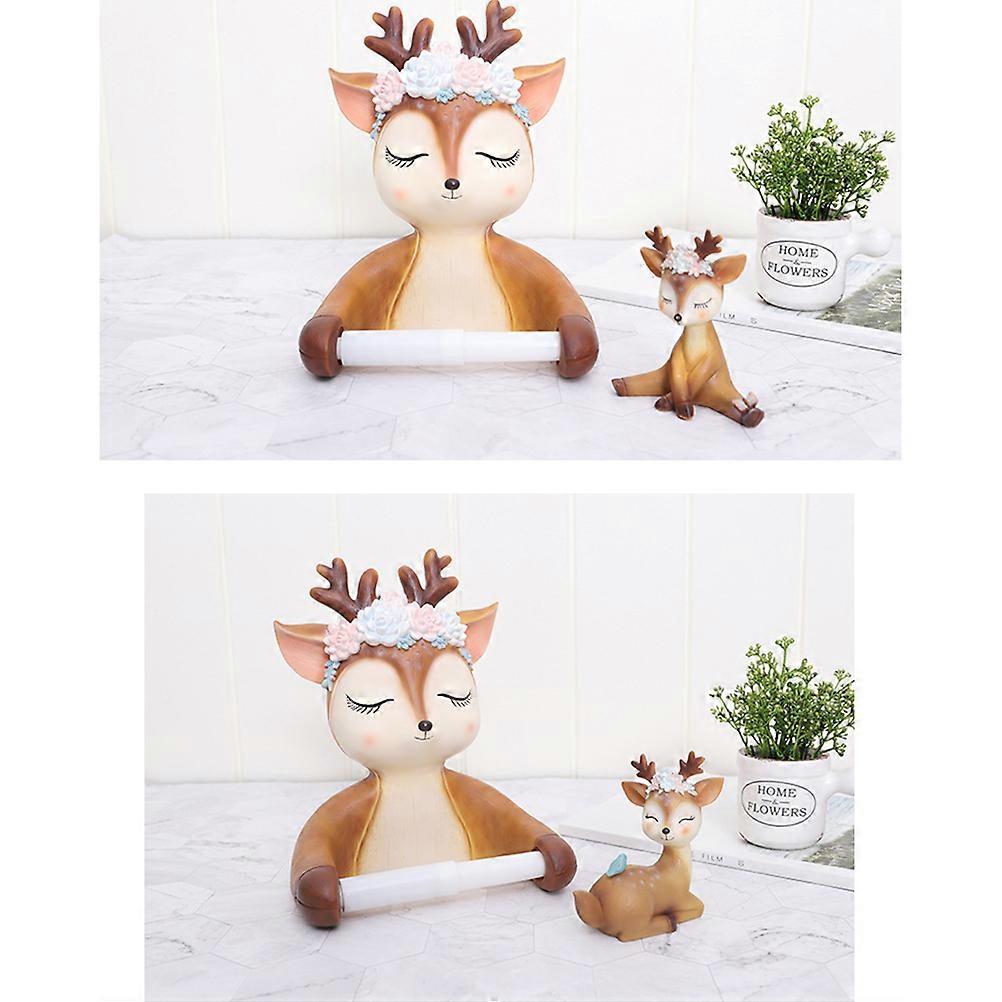 Toilet Tissue Storage Dispenser Resin Deer Shaped Tissue Holder for Home Use Multi Color 23.5 x 18.5 x 6cm Dispensing 1Set