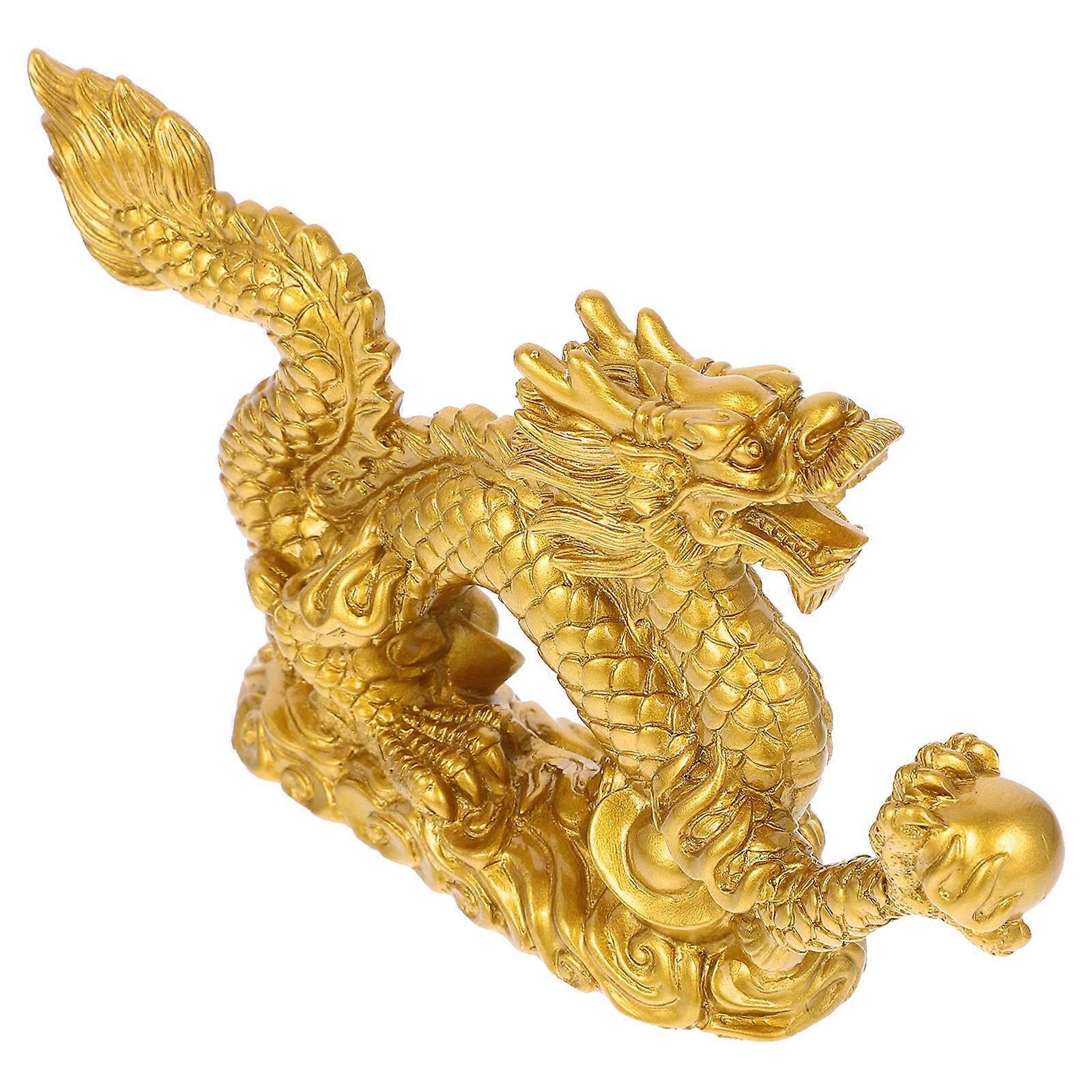 4Pcs Dragon Shaped Decorative Resin Figurine Chinese Style Artwork For Gift Recipients Tabletop Shelf