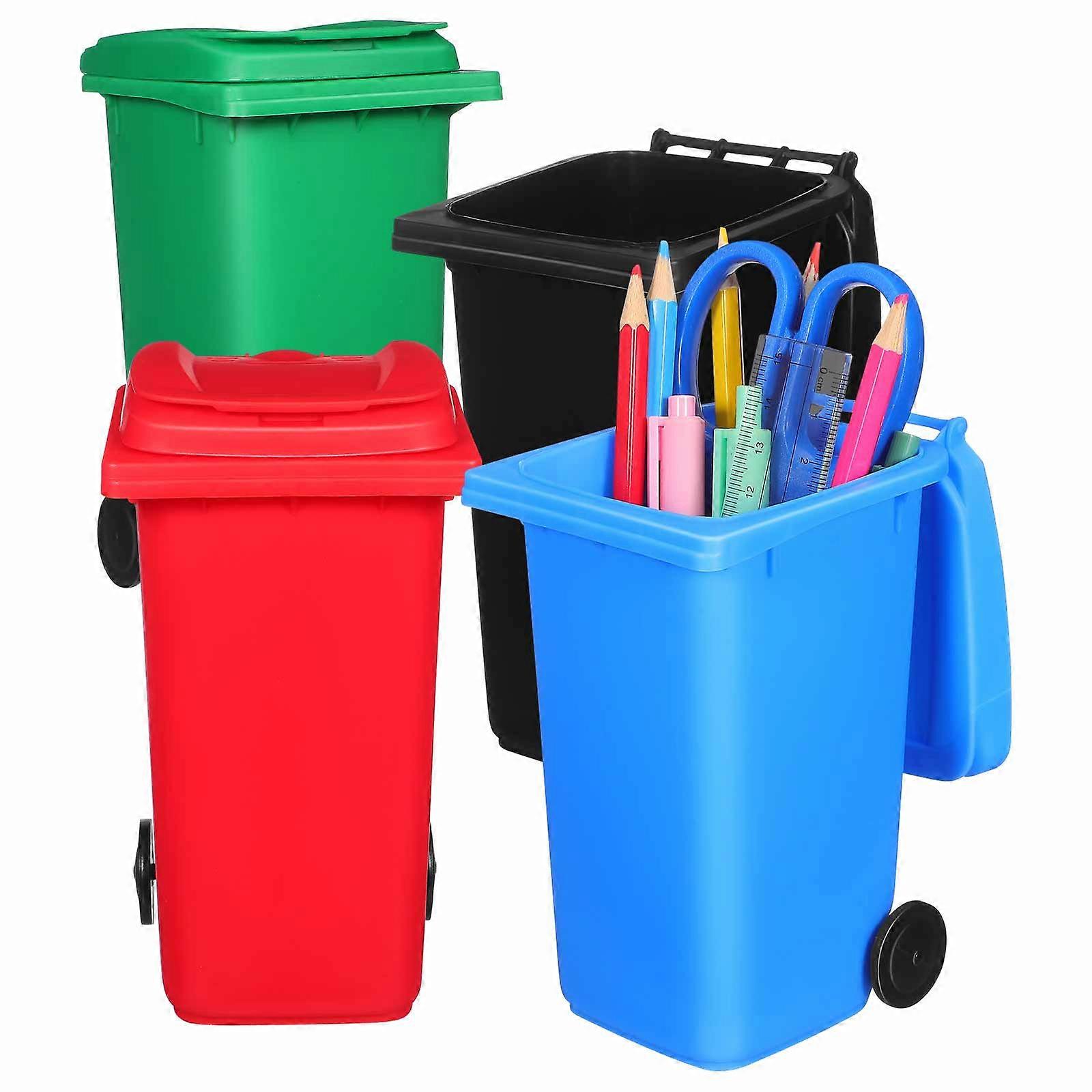 Small Countertop Trash Can Mini Garbage Bin For Desk Rectangular Use 4Pcs