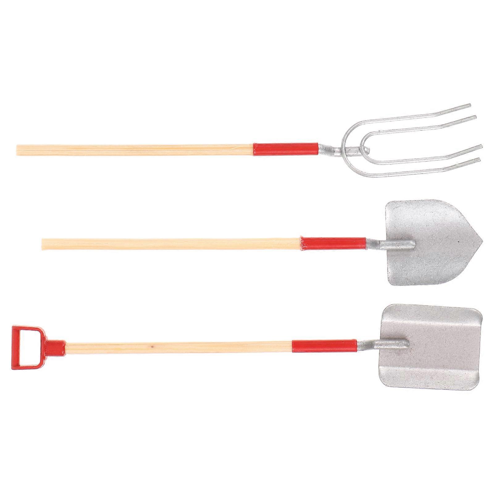 Toy Garden Tool Miniature Alloy Rake for Miniature Garden Assorted Color 3Pcs