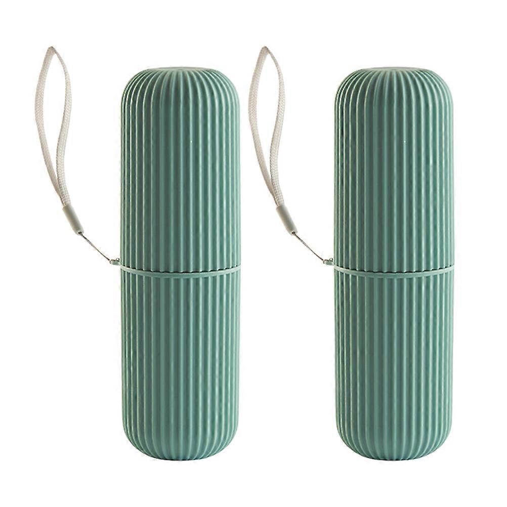 Toothpaste Brush Container Portable Organizer for Outdoor 4Pcs Green