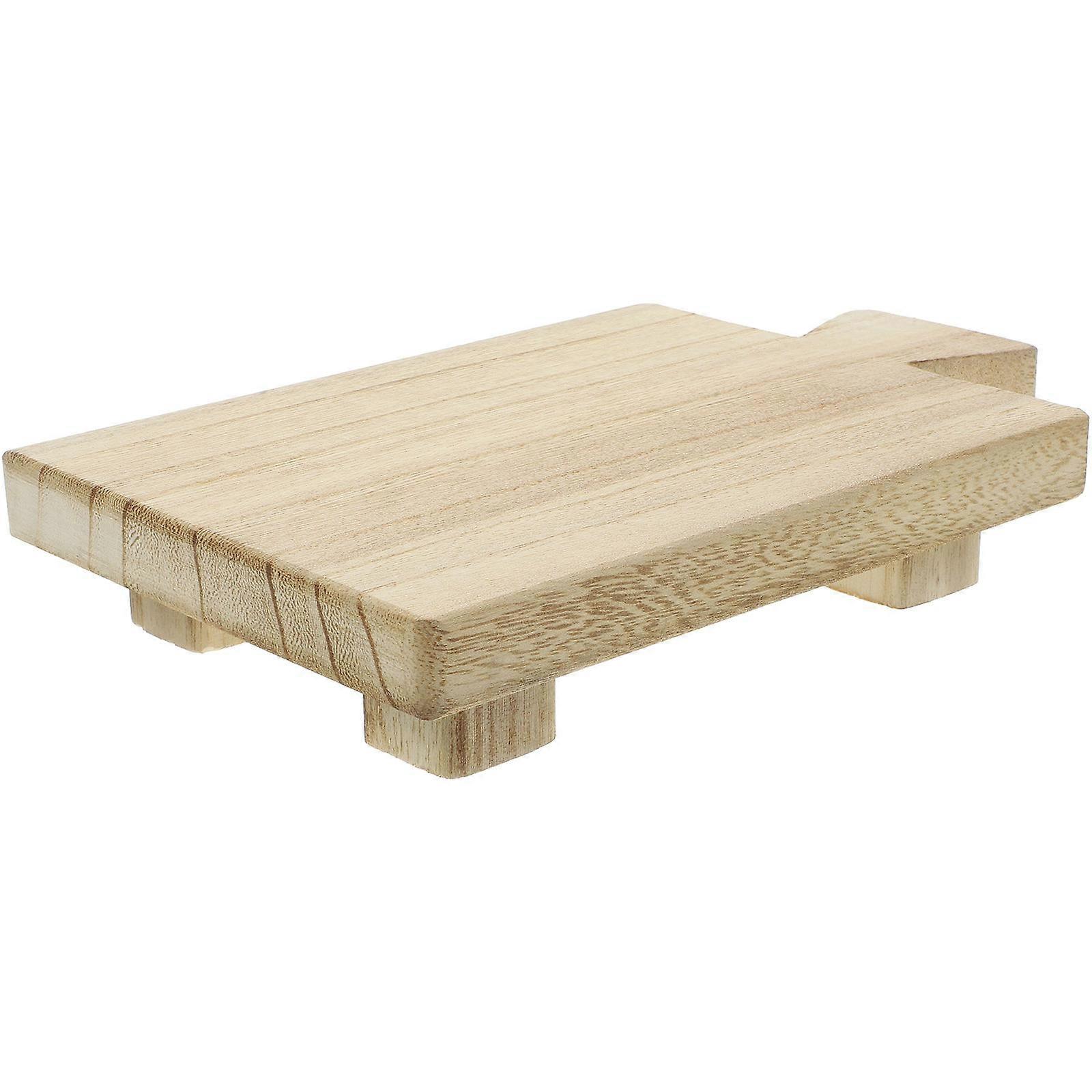 Wood Pedestal Stand for Bathroom Use with 3Pcs Wooden Soap Tray Set