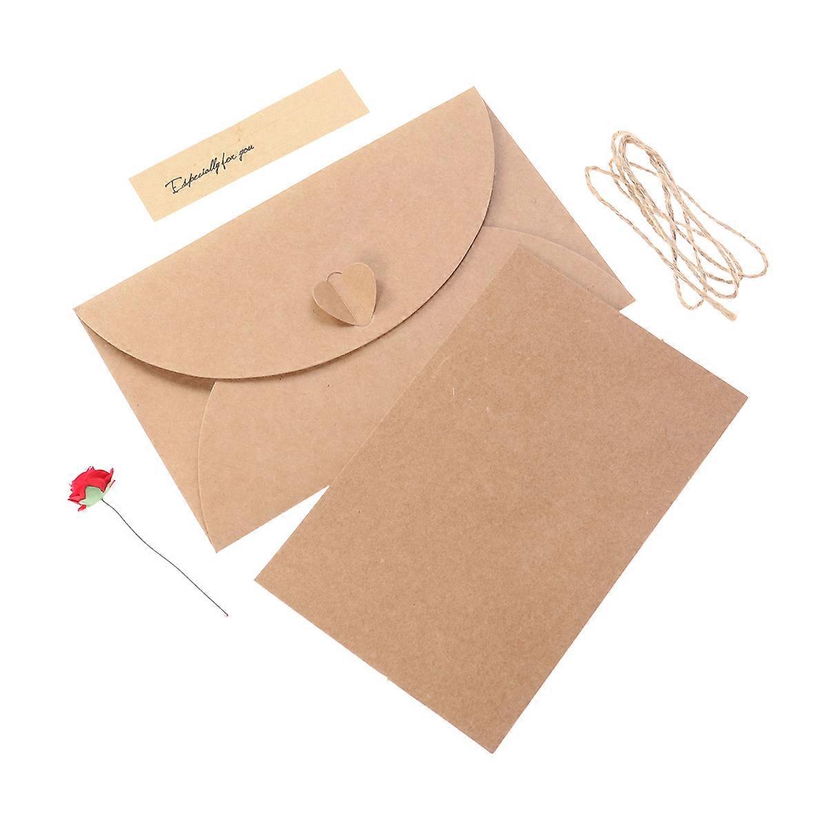 Card Kraft Greeting Card Featuring Dried Flower 2Pcs