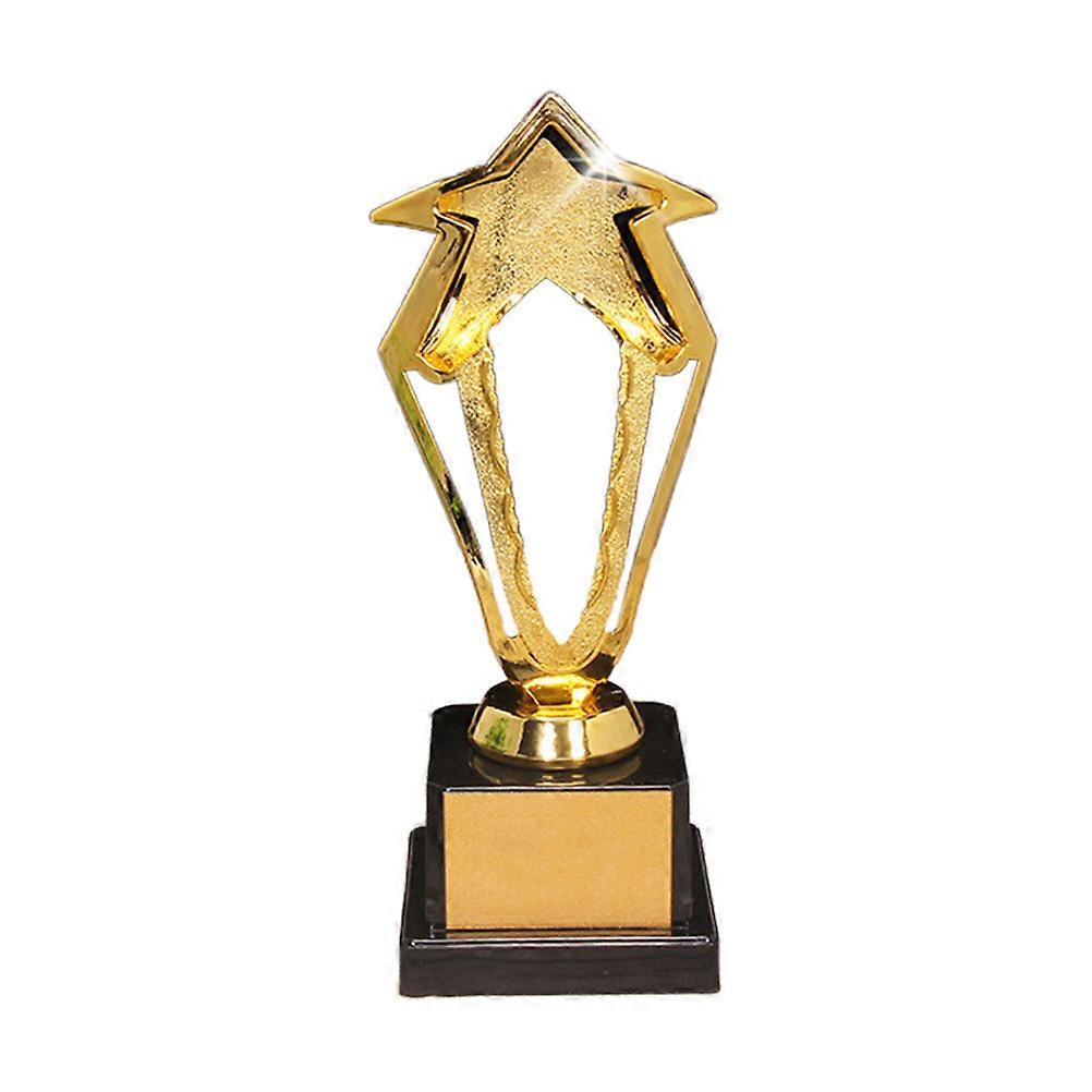 Award Trophy Golden Star Design for Awarding 2Pcs with Base Plastic