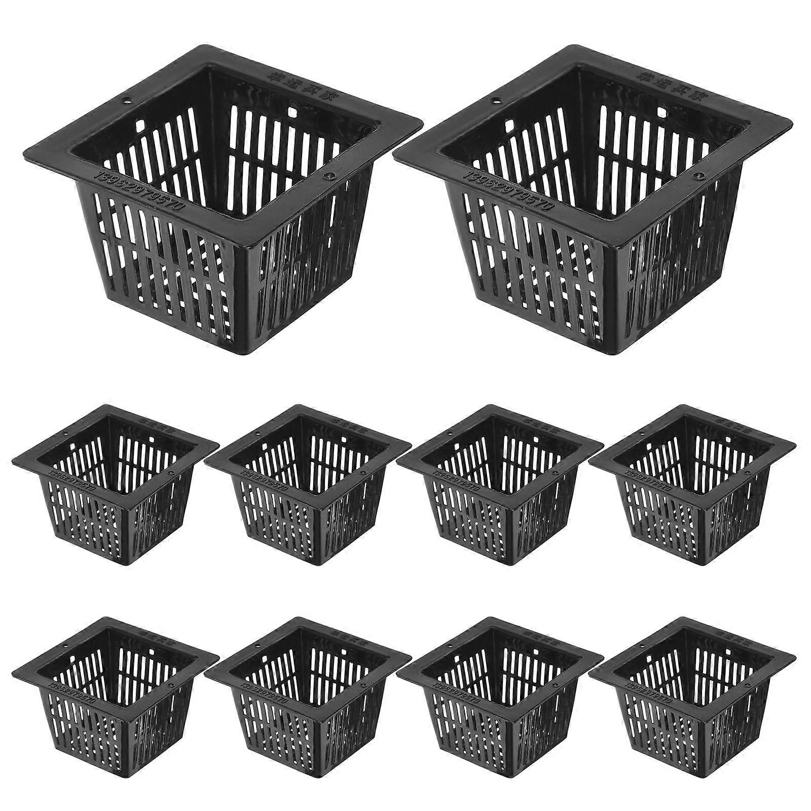 Hydroponic Planting Basket Black Square Net Pots for 40Pcs Planting