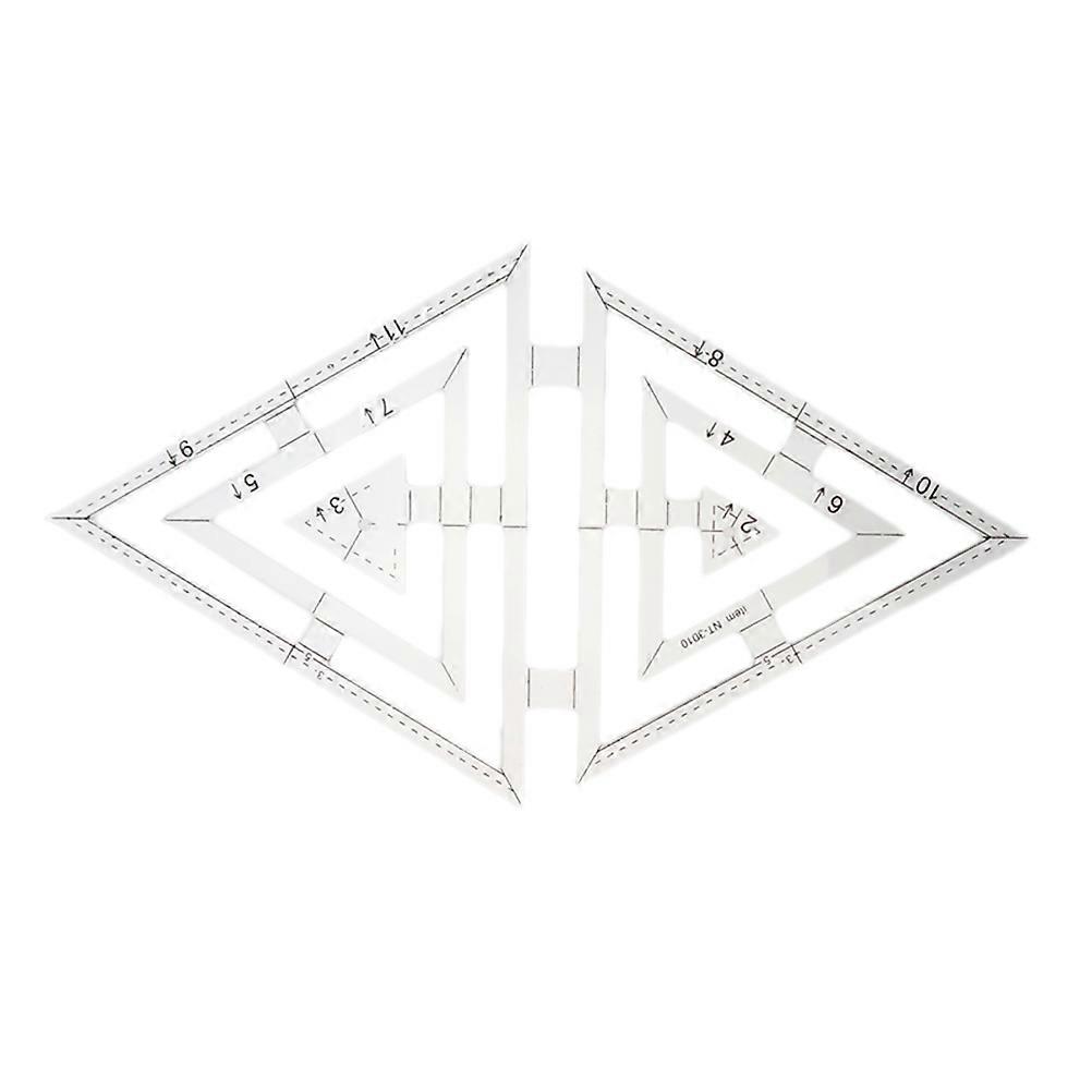 Craft Ruler Double Triangle Patchwork Acrylic Sewing Tool 2Pcs