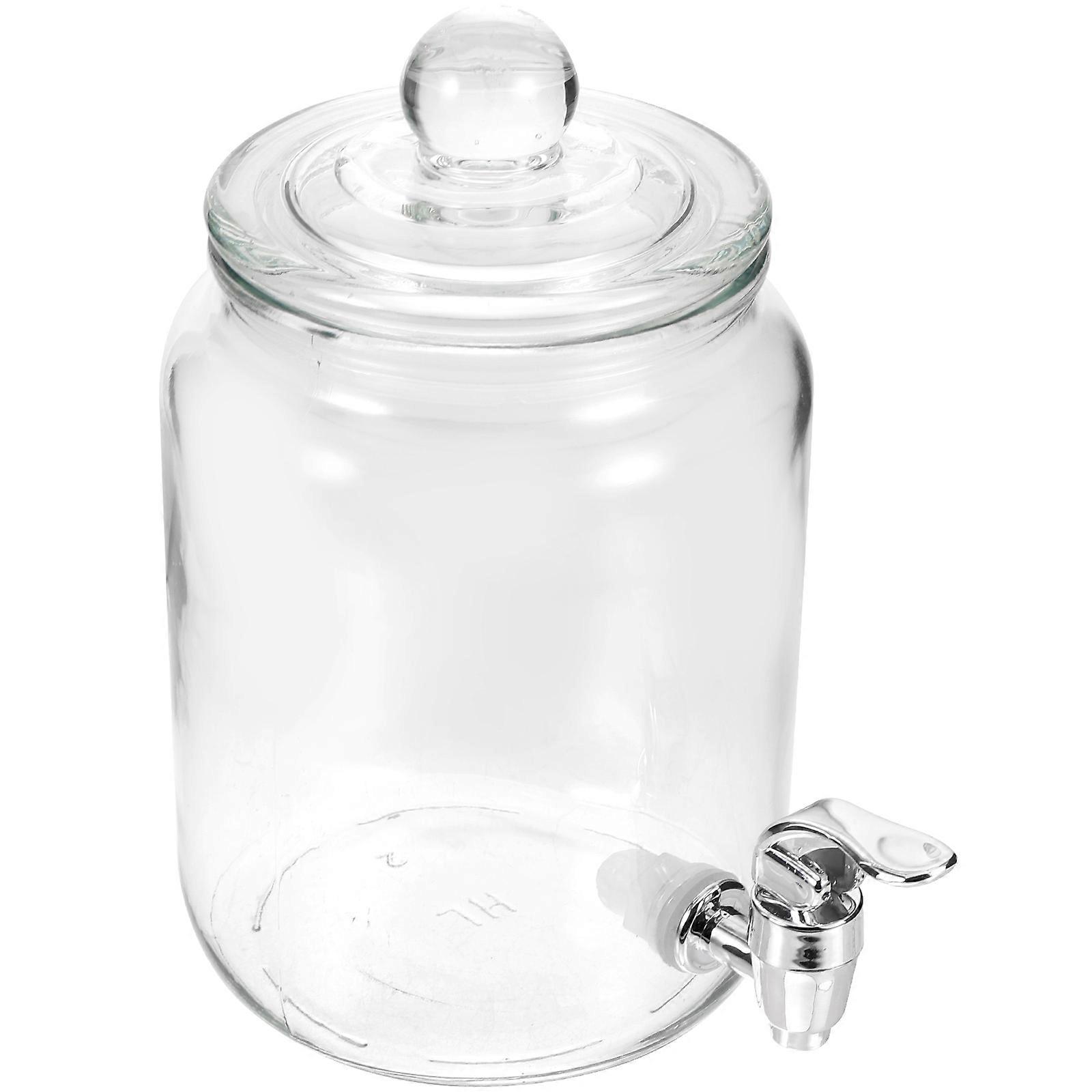 Glass Syrup Dispenser With Spigot For Home Use Clear Appearance Design 18X13X11.5CM Storing Wine 1Pcs
