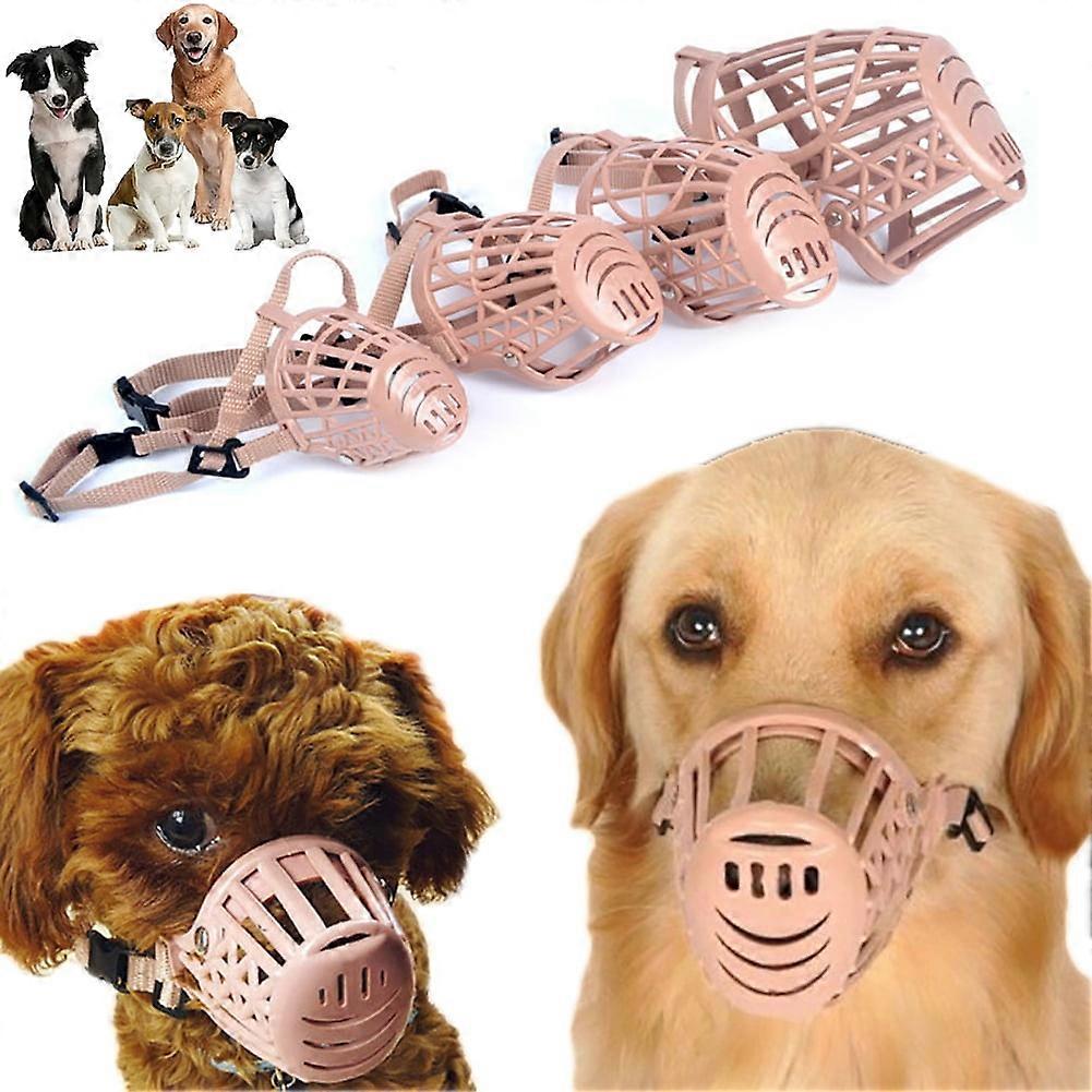 Limei Softness Plastic Dog Muzzle, Compatible with Small, Medium & Large Dogs, Adjustable Breathable Mesh Cage for Training & Care