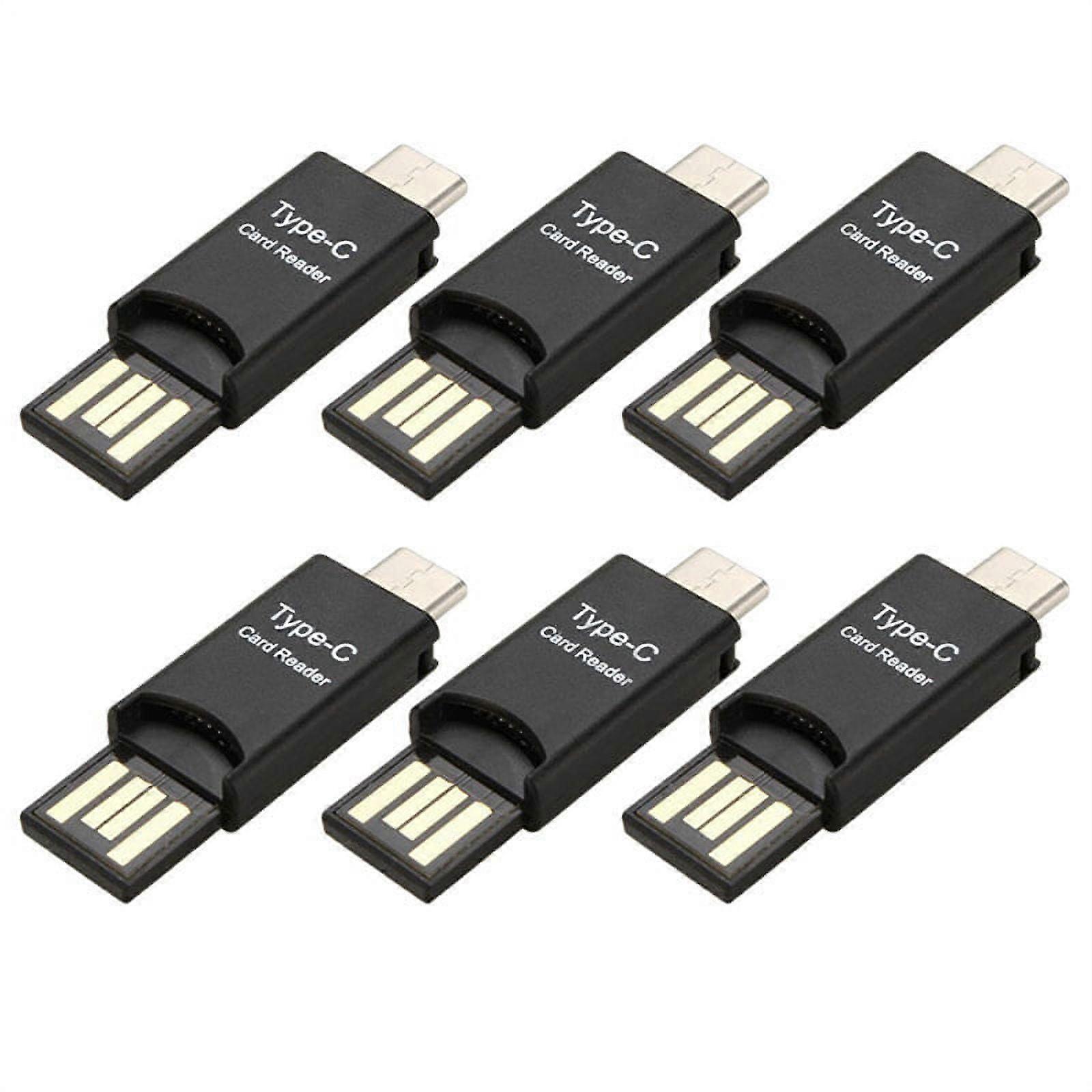 6X USB 3.1 Type C USB-C to -SD TF Card Reader Adapter for PC Cellphone