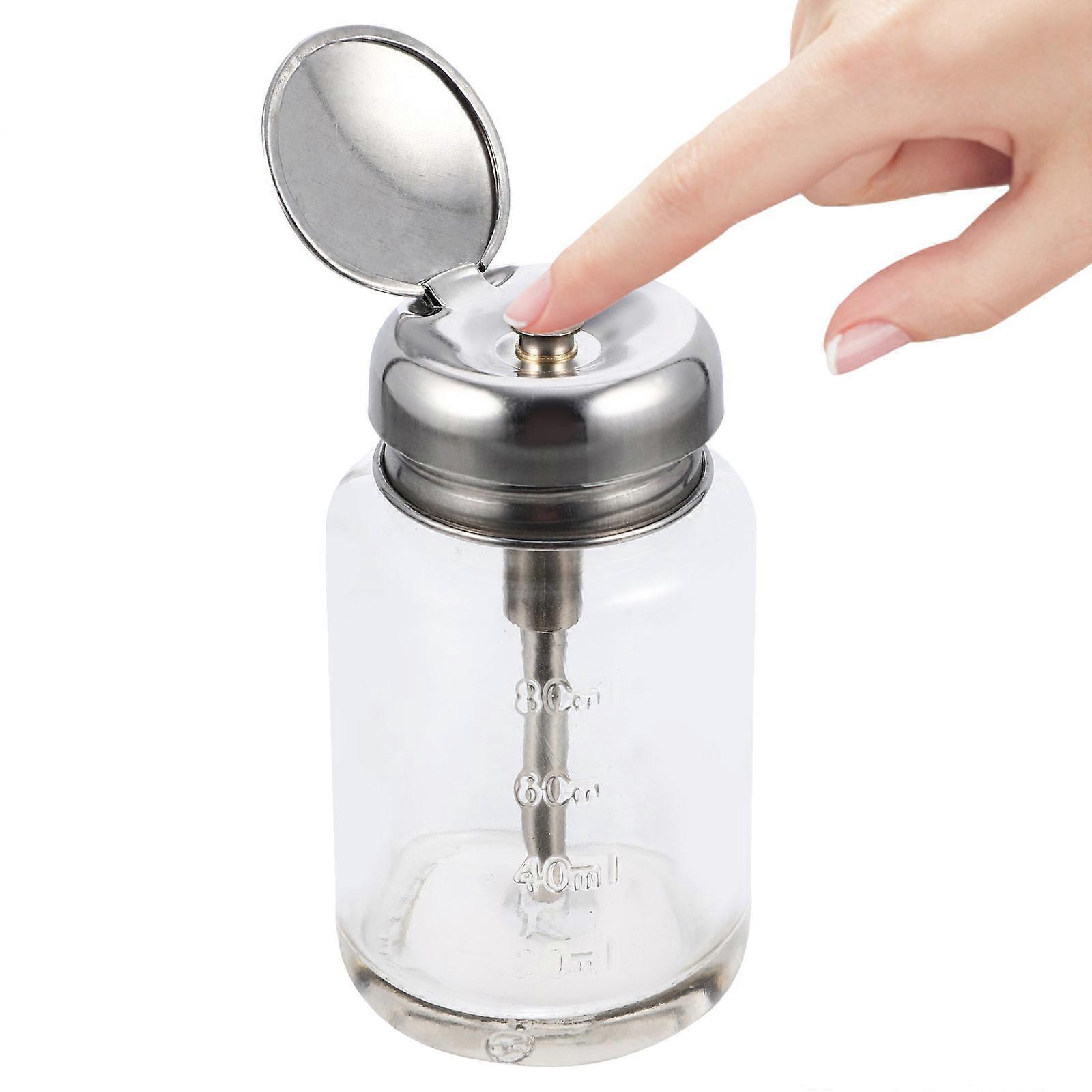 Pump Bottle Glass Bottle for Storage 100ml Empty Clear Nail Polish Remover