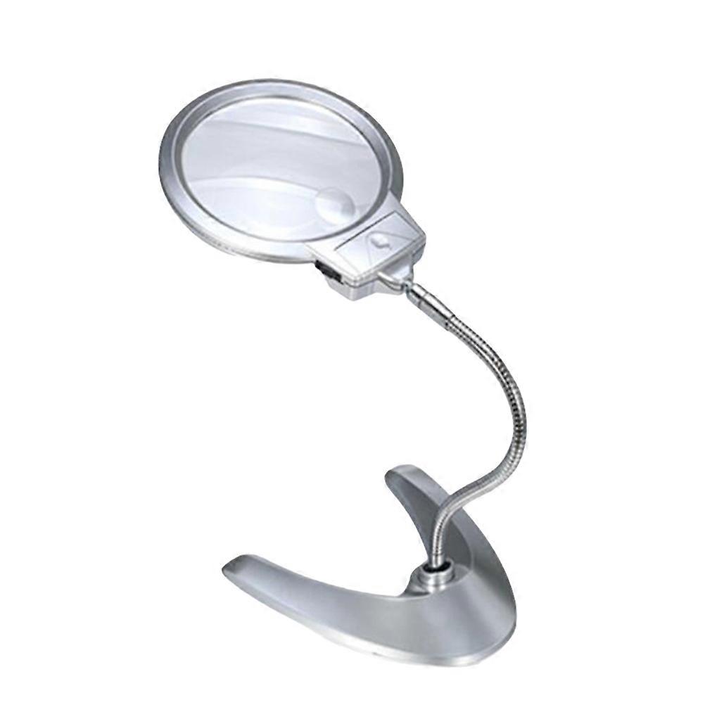 LED Magnifying Glass Desk Lamp for Lighting with Adjustable Metal Hose Stand