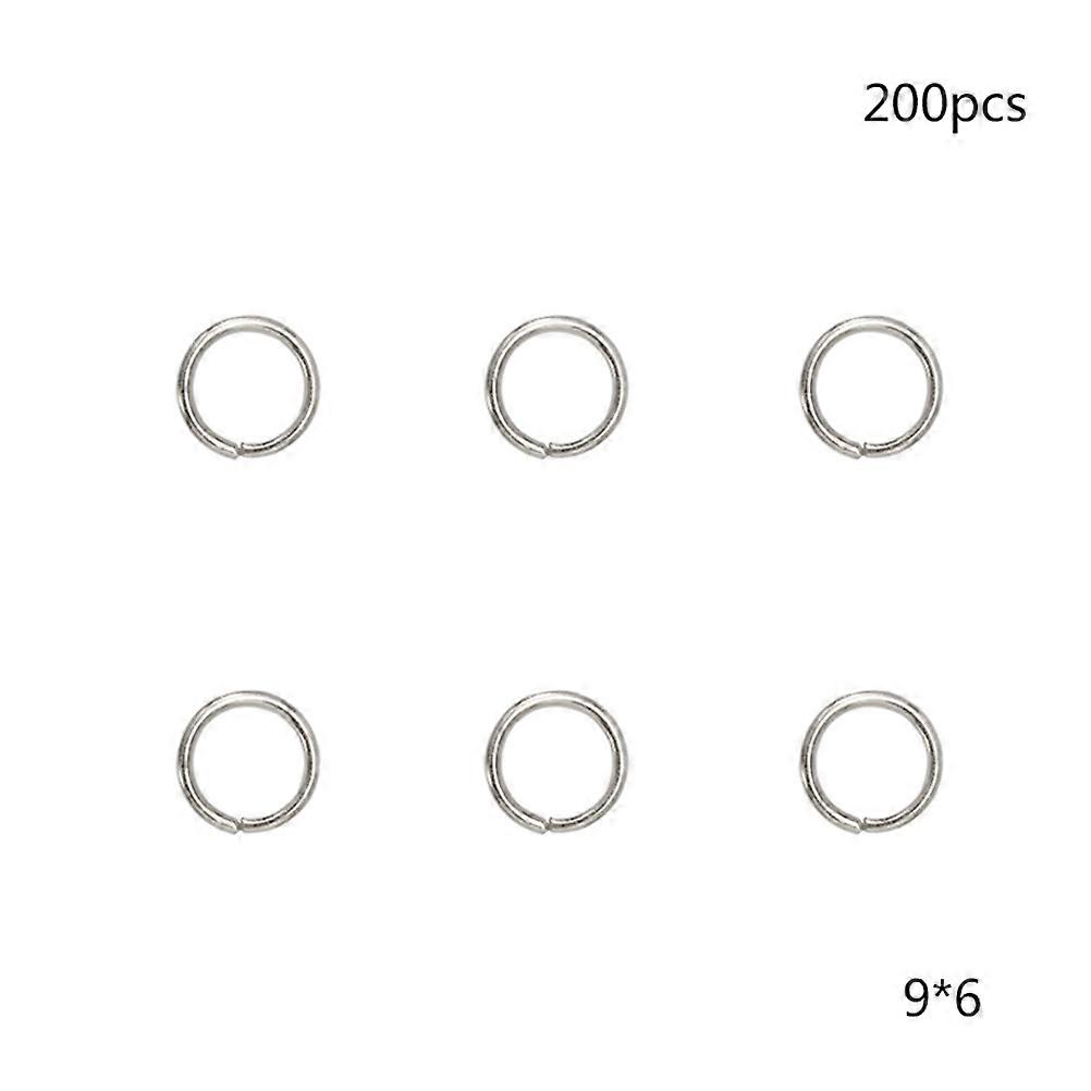 Nøkkelring i metall, delte ringer til hobbybruk, 200 stk., rustfritt stål, assortert