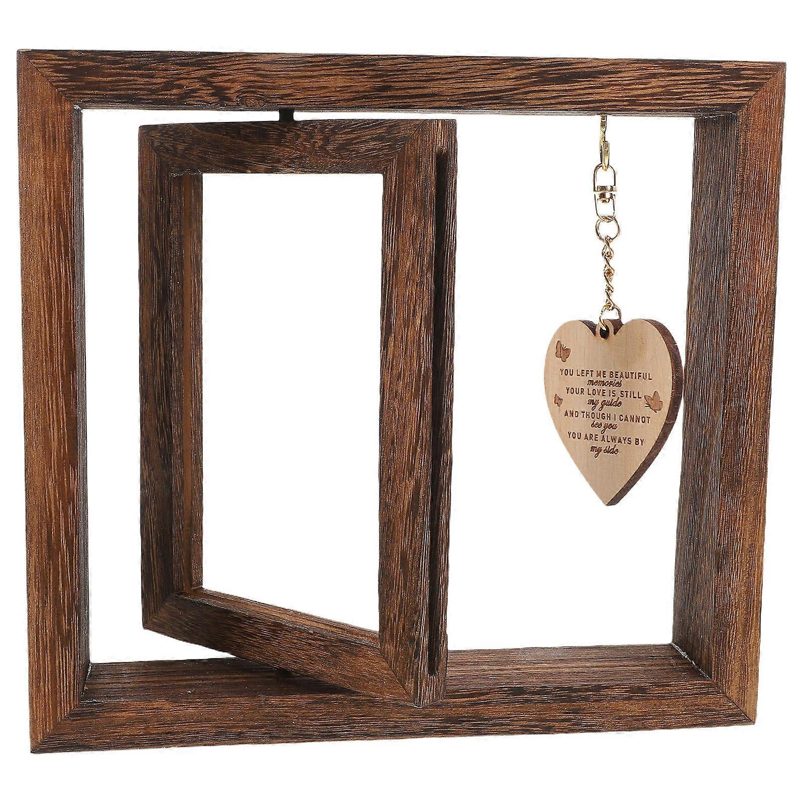 Wooden Pet Memorial Picture Frame for Desk Use with Rotatable Feature 2Pcs
