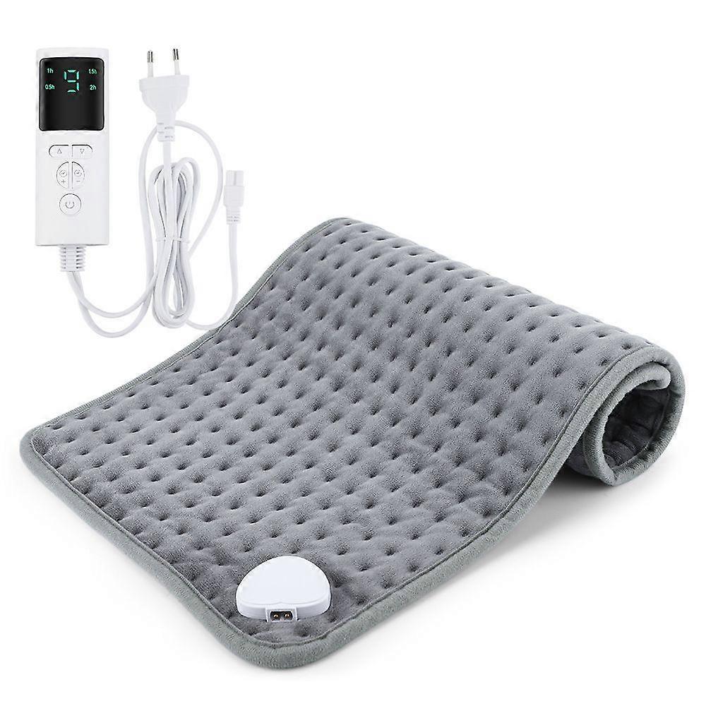 30X 60 cm, Heating Pad, Wet and Dry Heating Blanket for Back, Neck, Shoulders, Abdomen with Controller, Soft Flannel Dark Grey