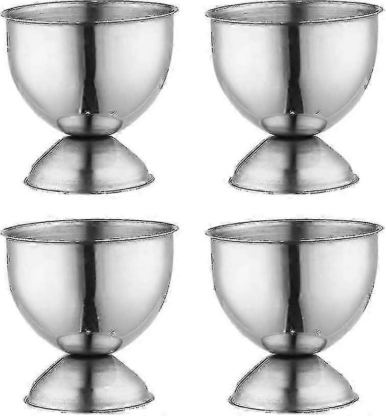 Sett med 4 eggkopper i rustfritt stål til restaurantkjøkken