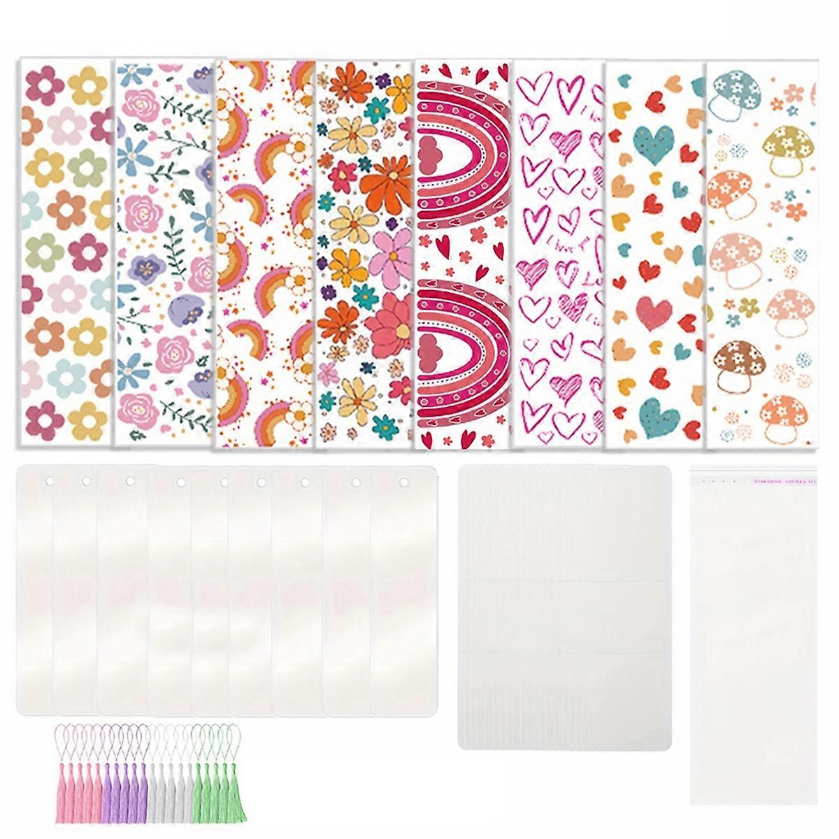 16pcs Acrylic Bookmark Blanks ,Blank Bookmarks Waterproof UV DTF