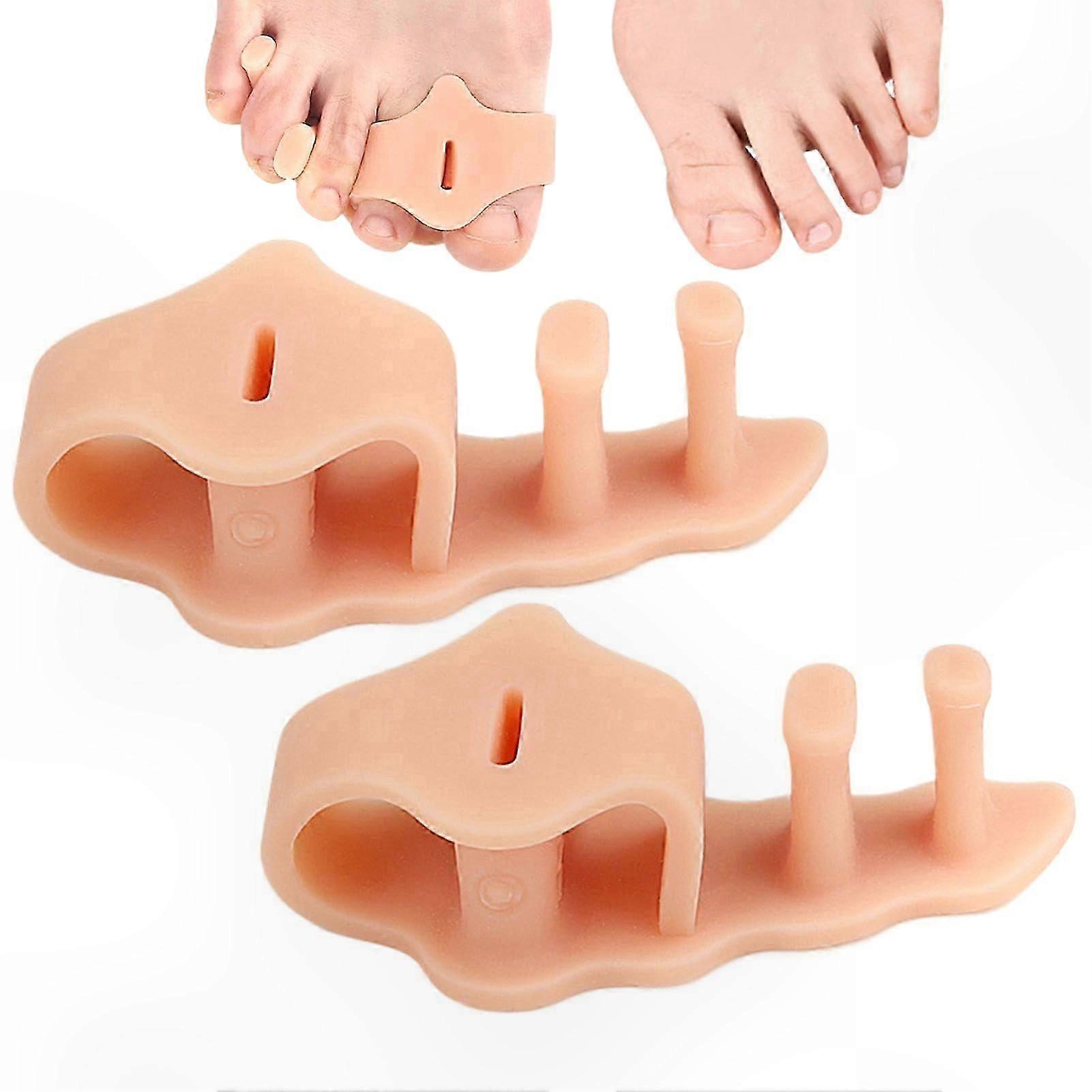 Soft toe separators for women, reusable foot spacers with 2 loops for toe correction