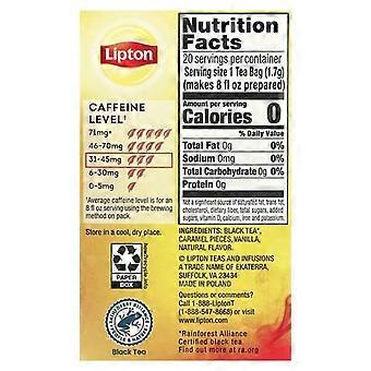 Lipton, Chá Preto Caramelo Baunilha, 20 Sachês de Chá Pirâmide, 34 g (1,2 oz)