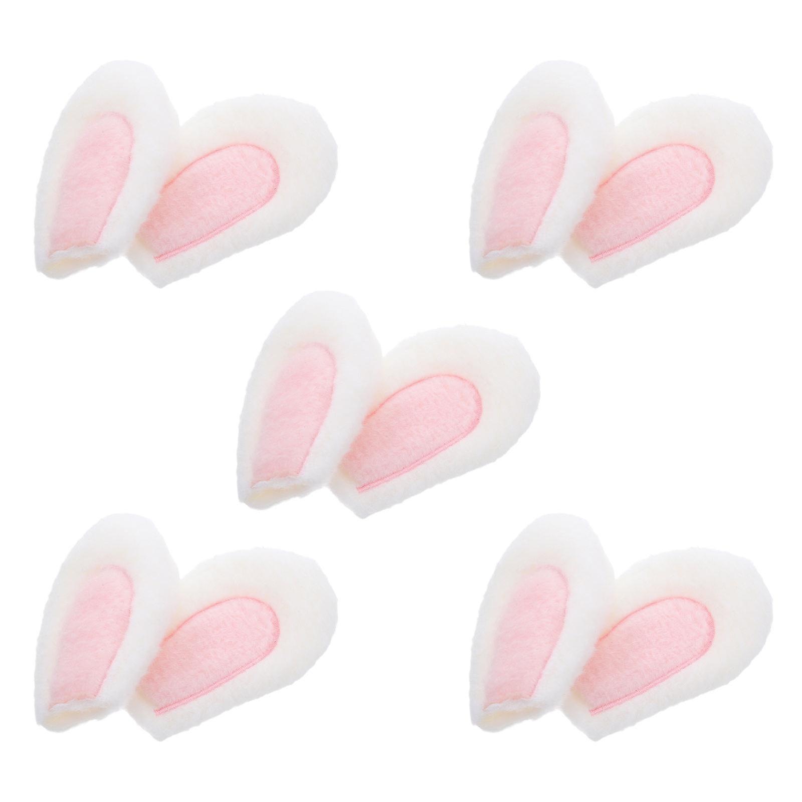 Fuzzy Bunny Ears Plush Replacement for Craft Accessories 10Pcs Set for DIY Projects
