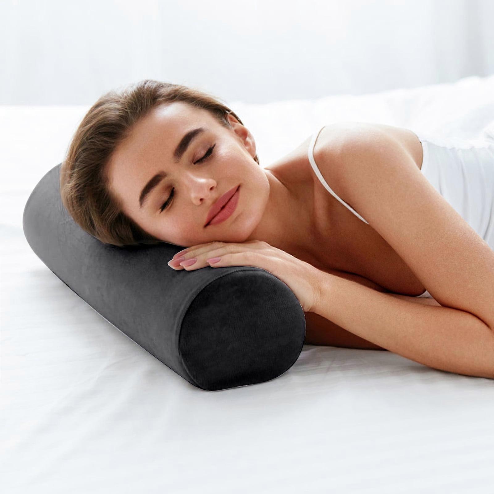 Cylindrical Lumbar Pillow for Sofa, Bed, Office - Long Sleeping Pillow with Cushion Clips, Compatible with Clearance
