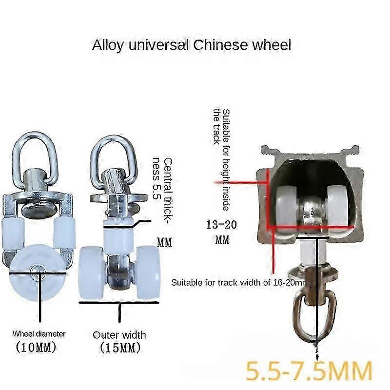 2025 10PCS Curtain Track Roller Ceiling Pulley Gliders Silent Hooks Curtains Metal Wheels Rail Rollers Mount Sliding Pulleys Rails