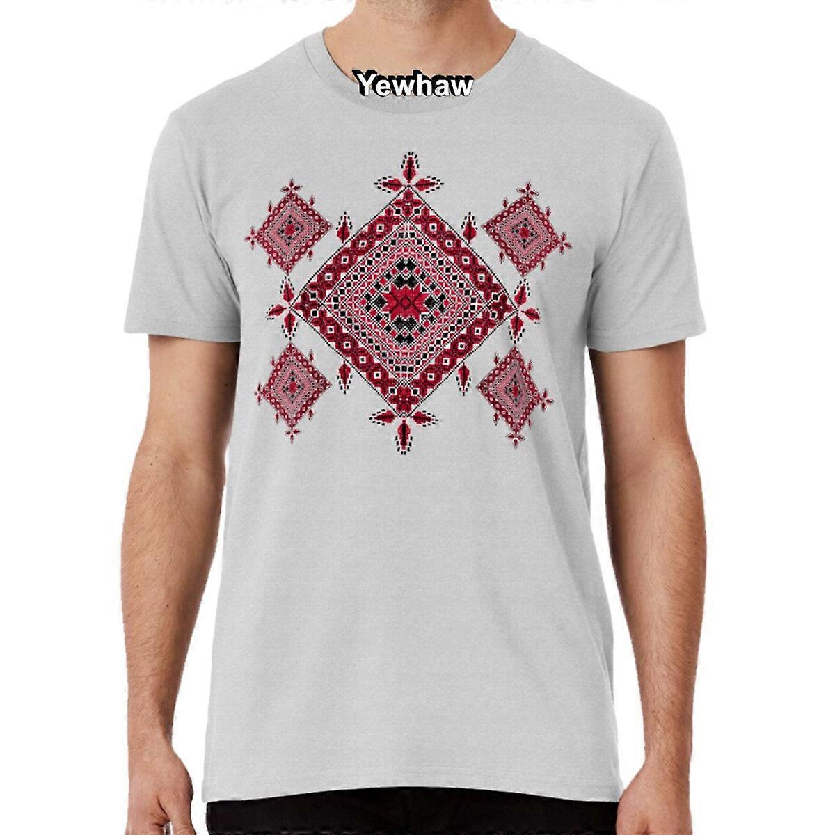 Palestinian Tatreez Cross Stitch Embroidery Art Design Arabic #9 T-shirt