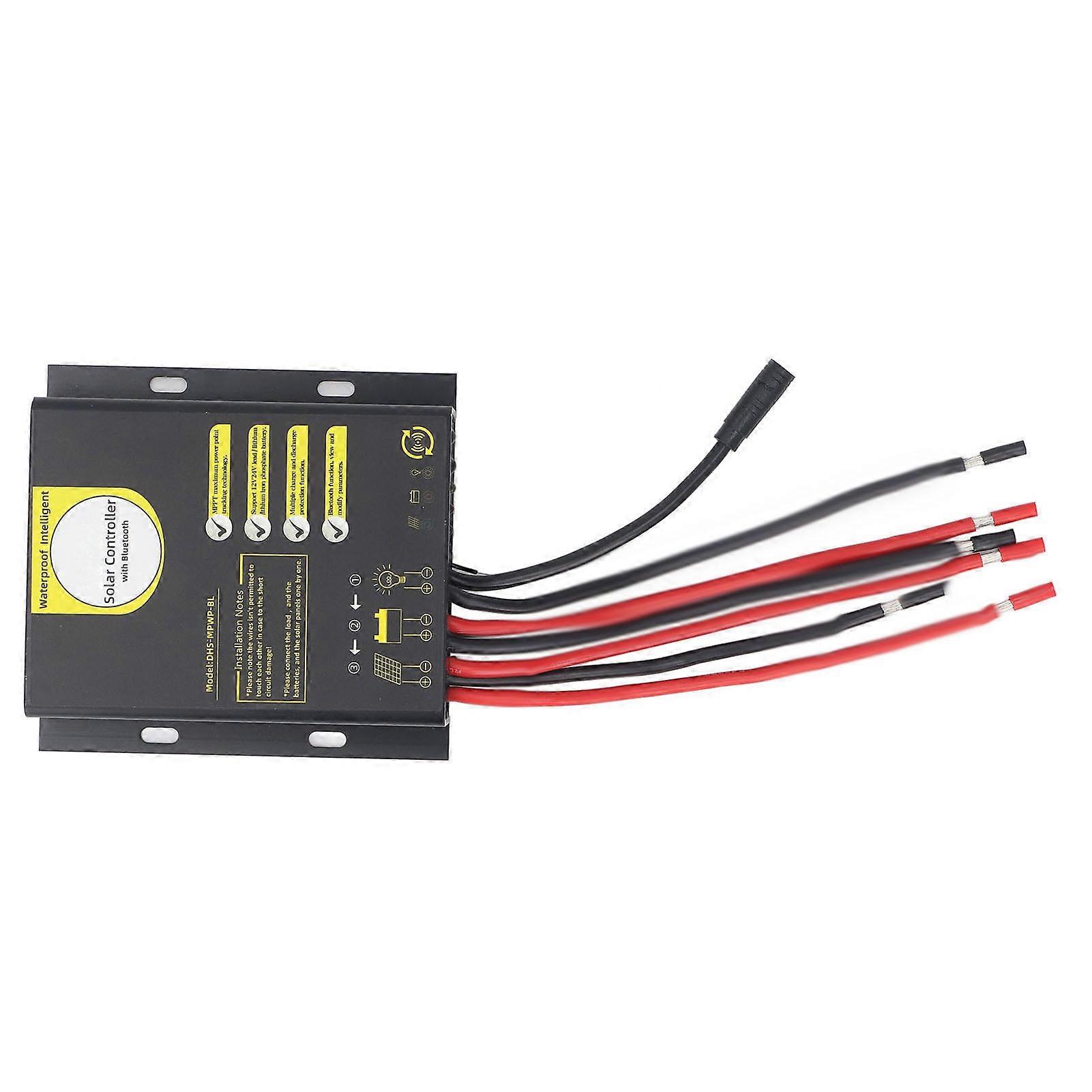 Bluetooth MPPT Solar Charge Controller 12V 24V 20A Water Resistant Universal Intelligent Solar Panel Regulator for Li Battery 
