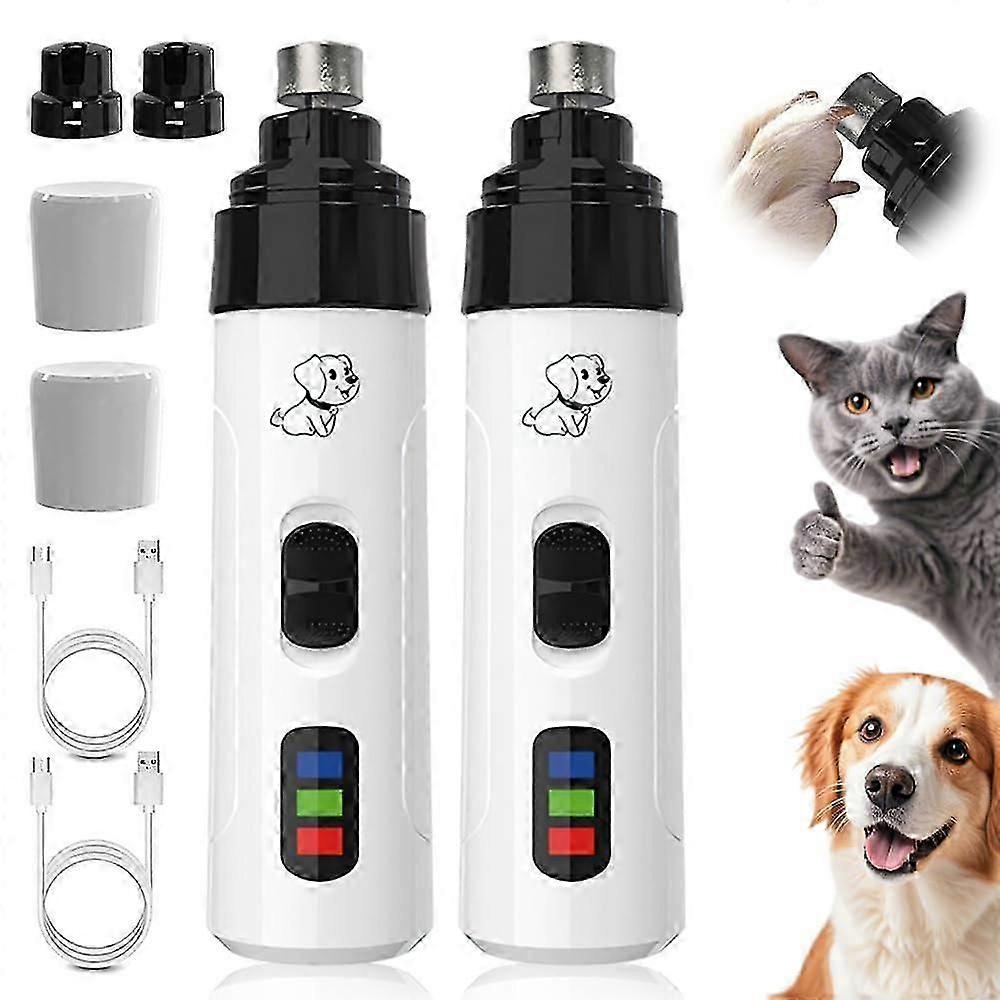 Heusom Silent Groom Pro Lime à ongles pour chiens, lime à ongles rechargeable USB, lot de 2 limes à ongles pour chiens, rzda2