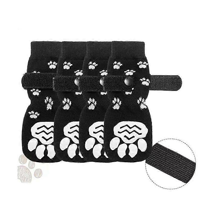Dog socks, 4 pieces, non-slip, adjustable dog boots