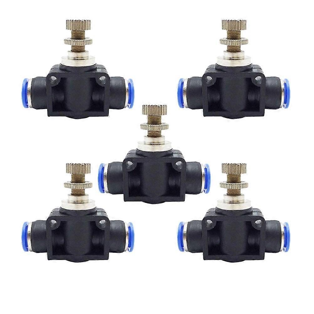 5Pcs Tube Type Throttle Pneumatic Limiting Airflow Quick Fitting ( -6)