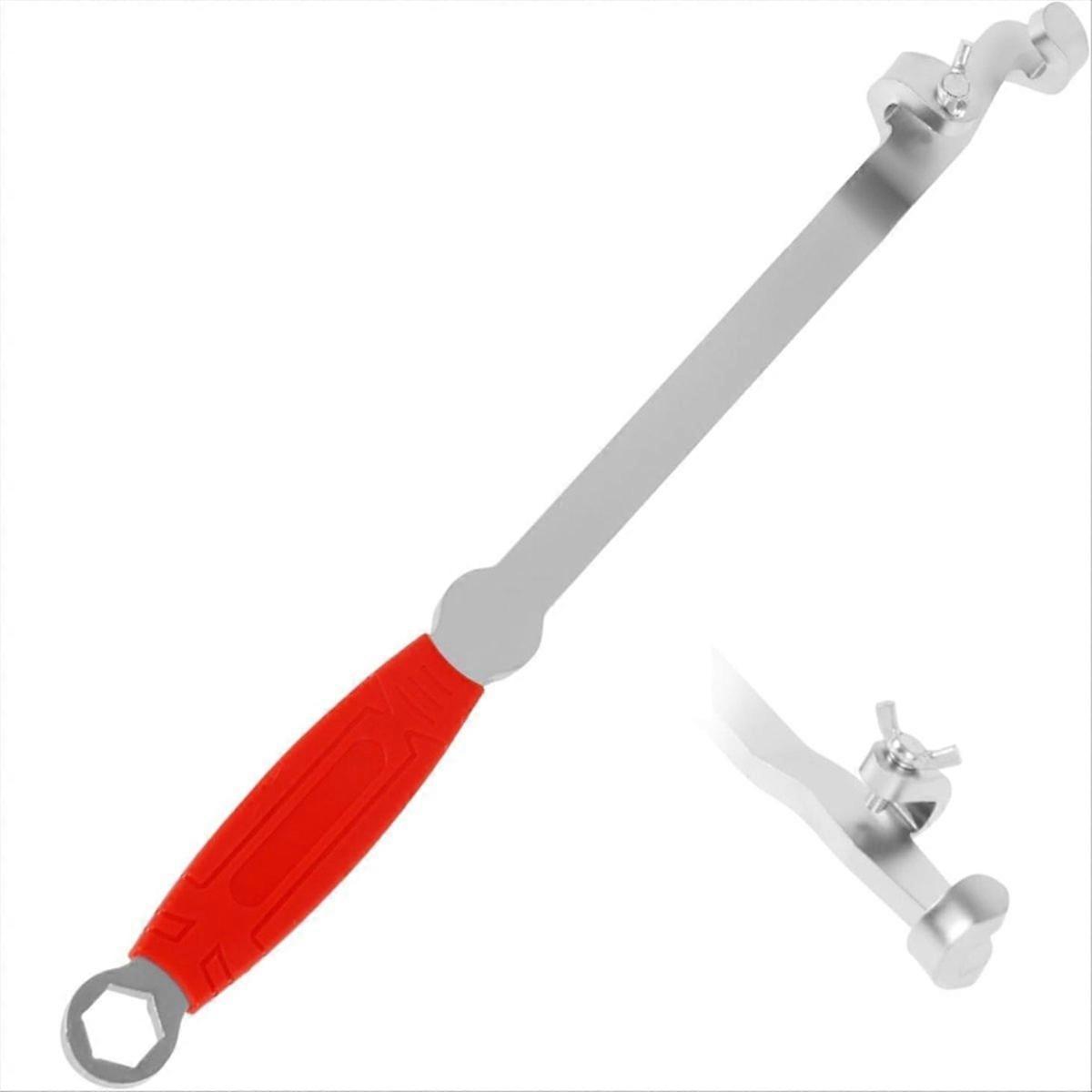 Wrench Extender Tool Bar, 15in Universal Wrench Extension Adapter, 1/2in or 21mm Hex Drive Open Span