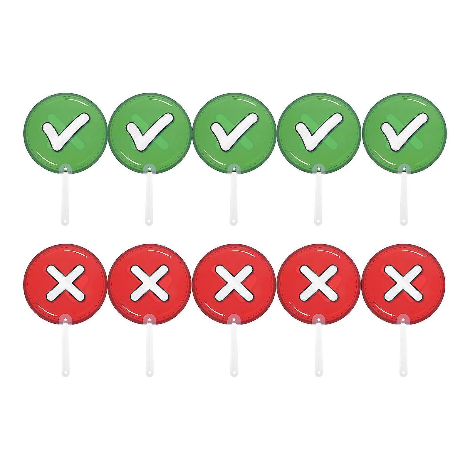 Classroom Voting Paddles 10Pcs Handheld Signs For True False Response Easy To Clean Plastic Designed For Student Engagement